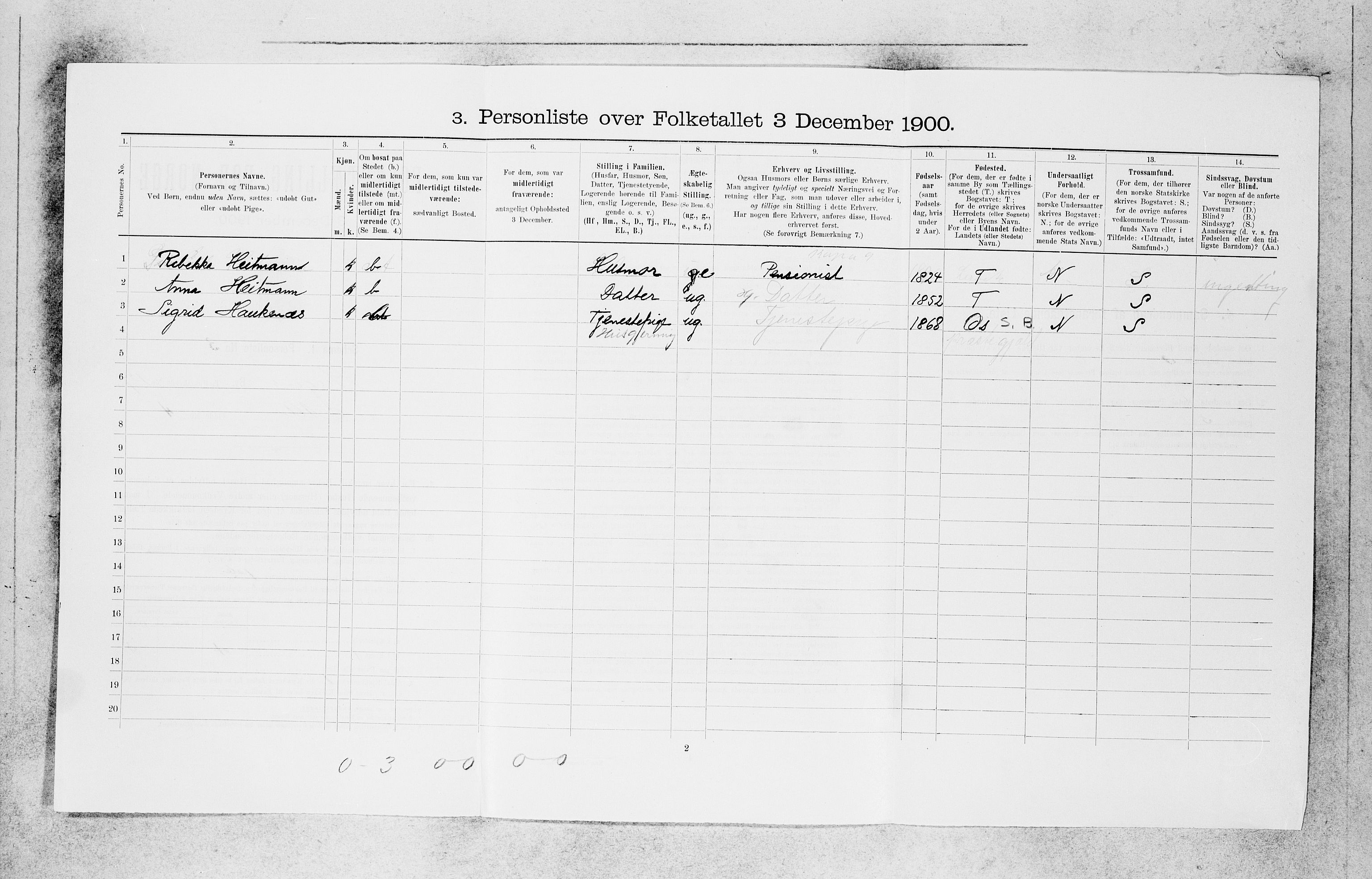 SAB, 1900 census for Bergen, 1900, p. 26339