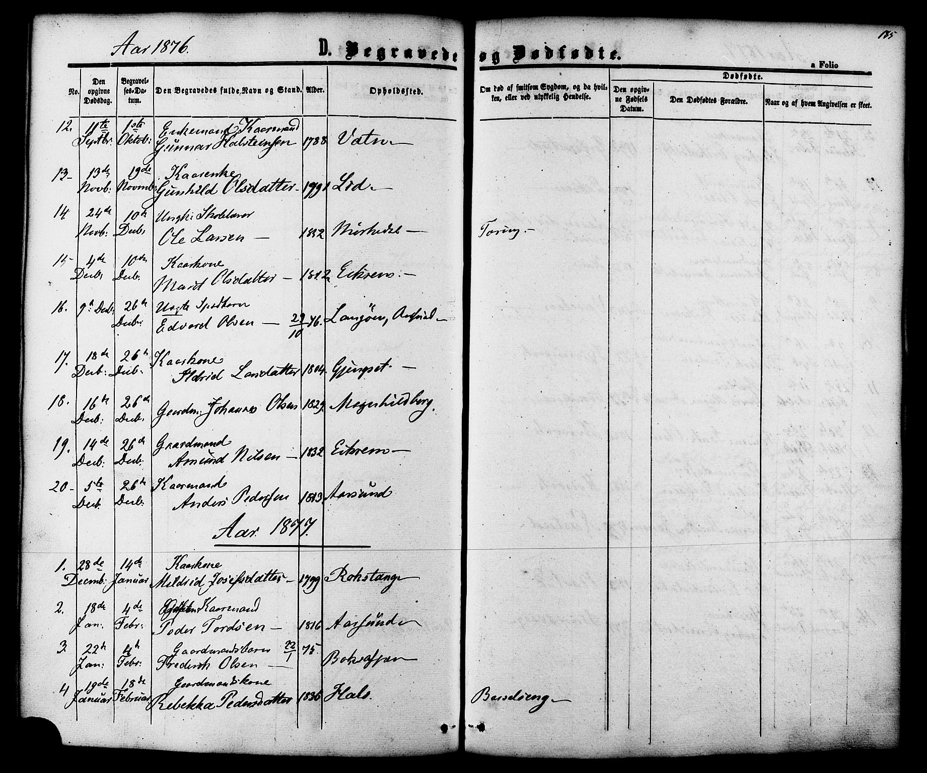 Ministerialprotokoller, klokkerbøker og fødselsregistre - Møre og Romsdal, AV/SAT-A-1454/587/L0999: Parish register (official) no. 587A01, 1864-1886, p. 185