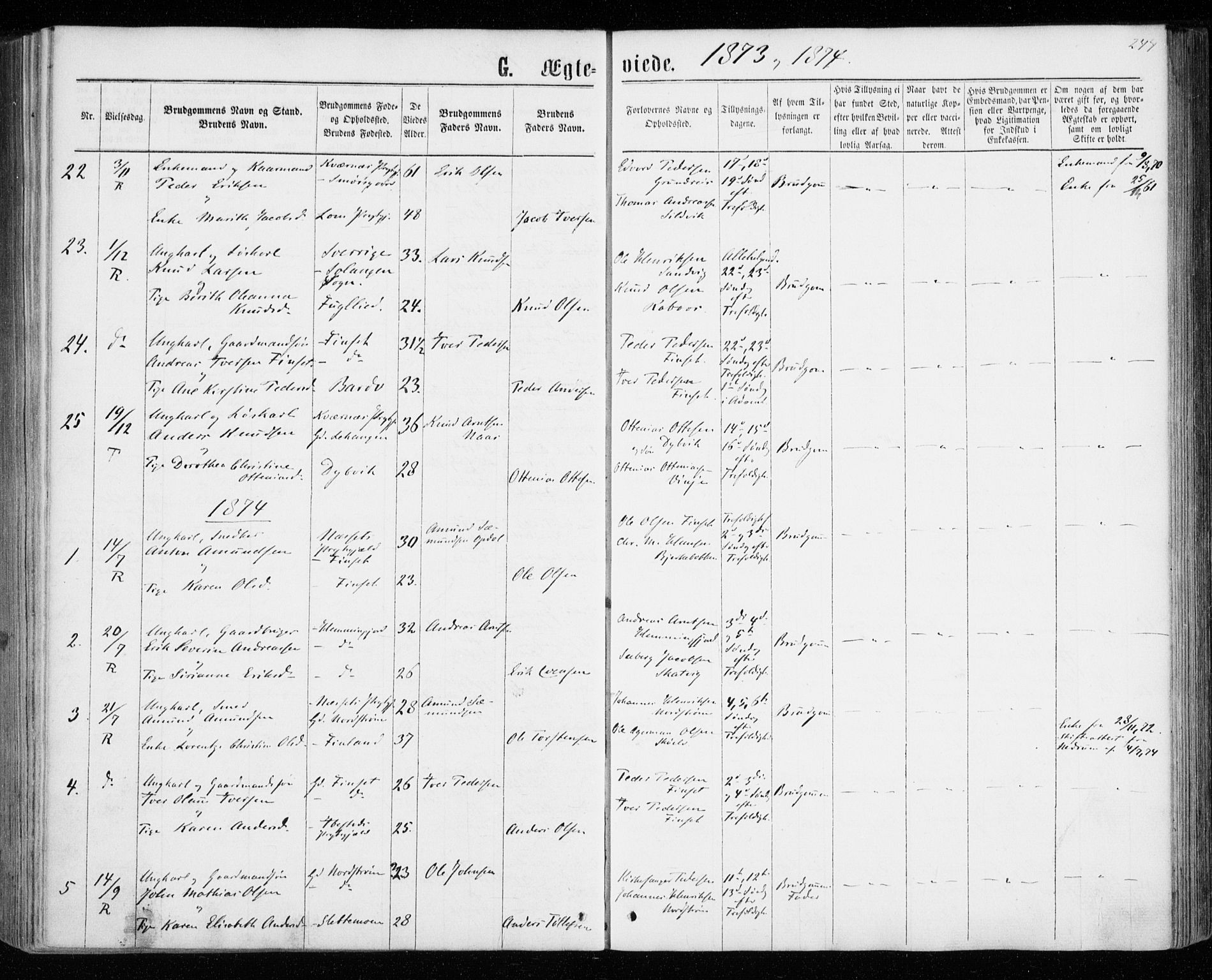 Tranøy sokneprestkontor, AV/SATØ-S-1313/I/Ia/Iaa/L0008kirke: Parish register (official) no. 8, 1867-1877, p. 244