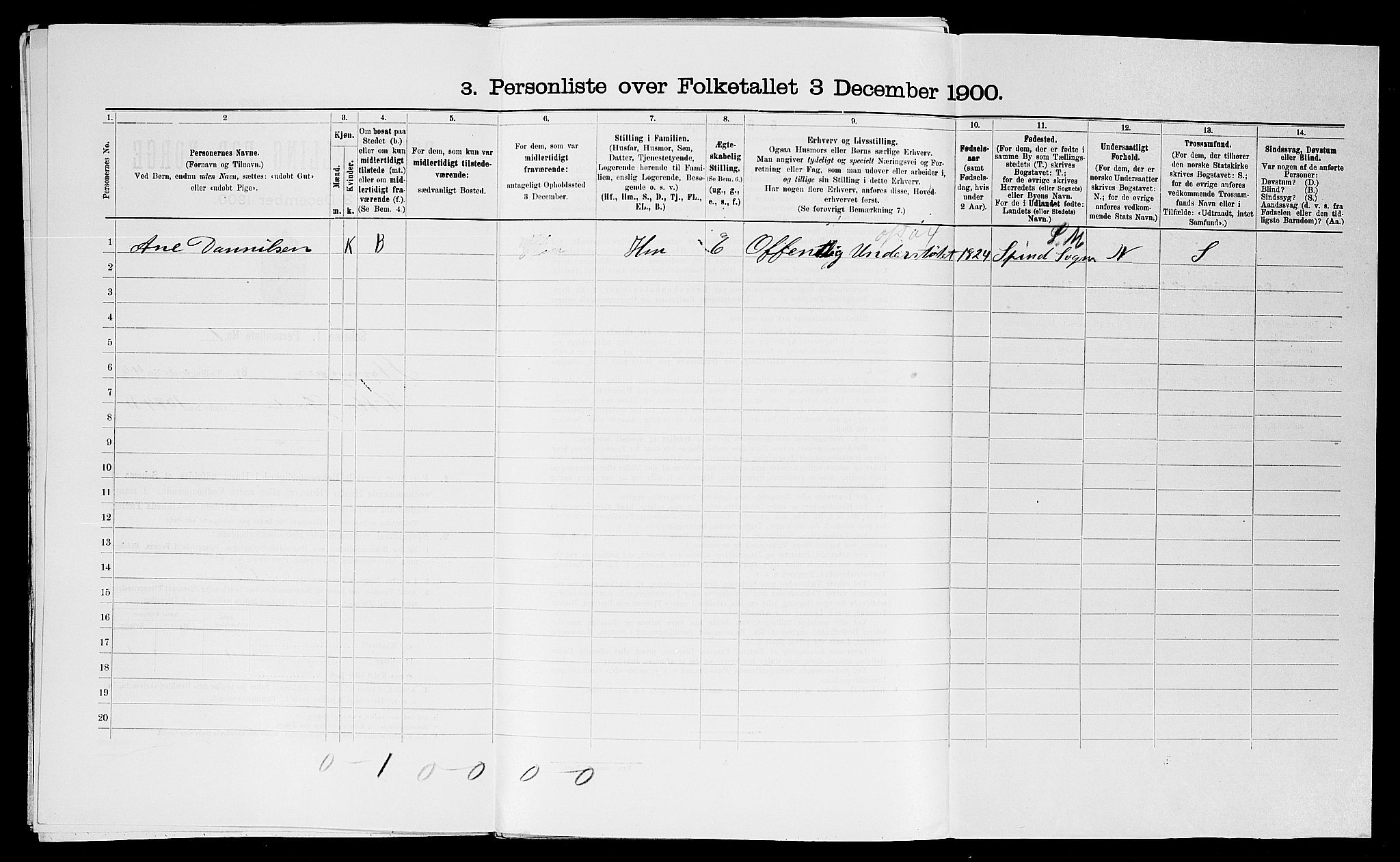 SAST, 1900 census for Stavanger, 1900, p. 14510