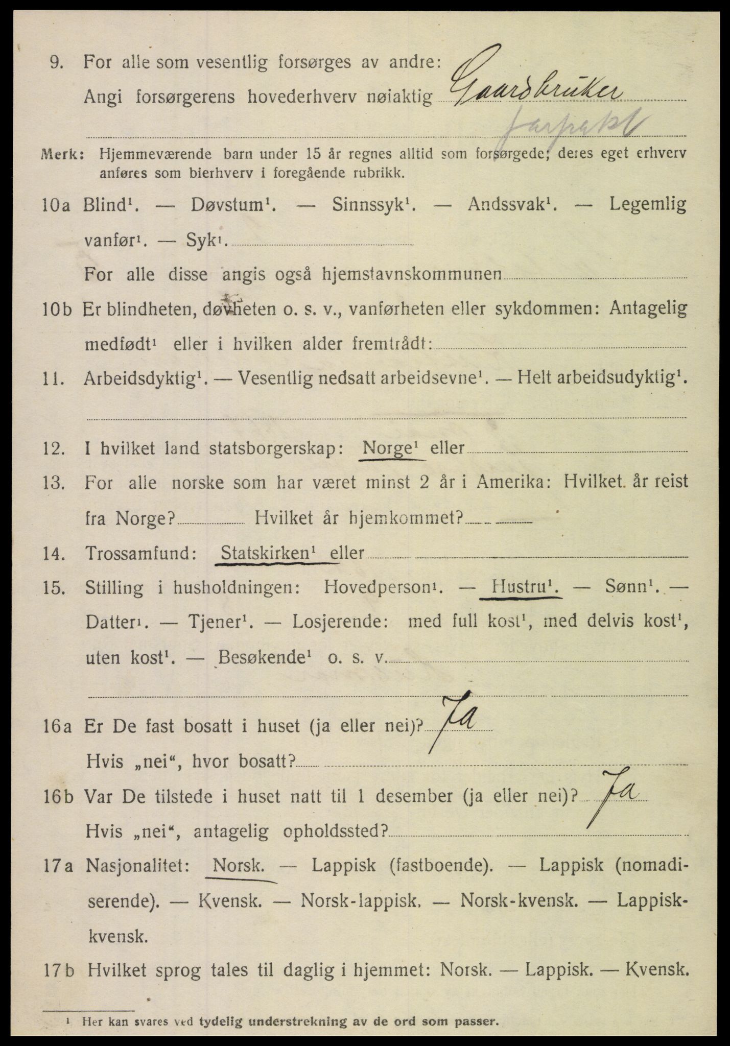 SAT, 1920 census for Sørfold, 1920, p. 2970