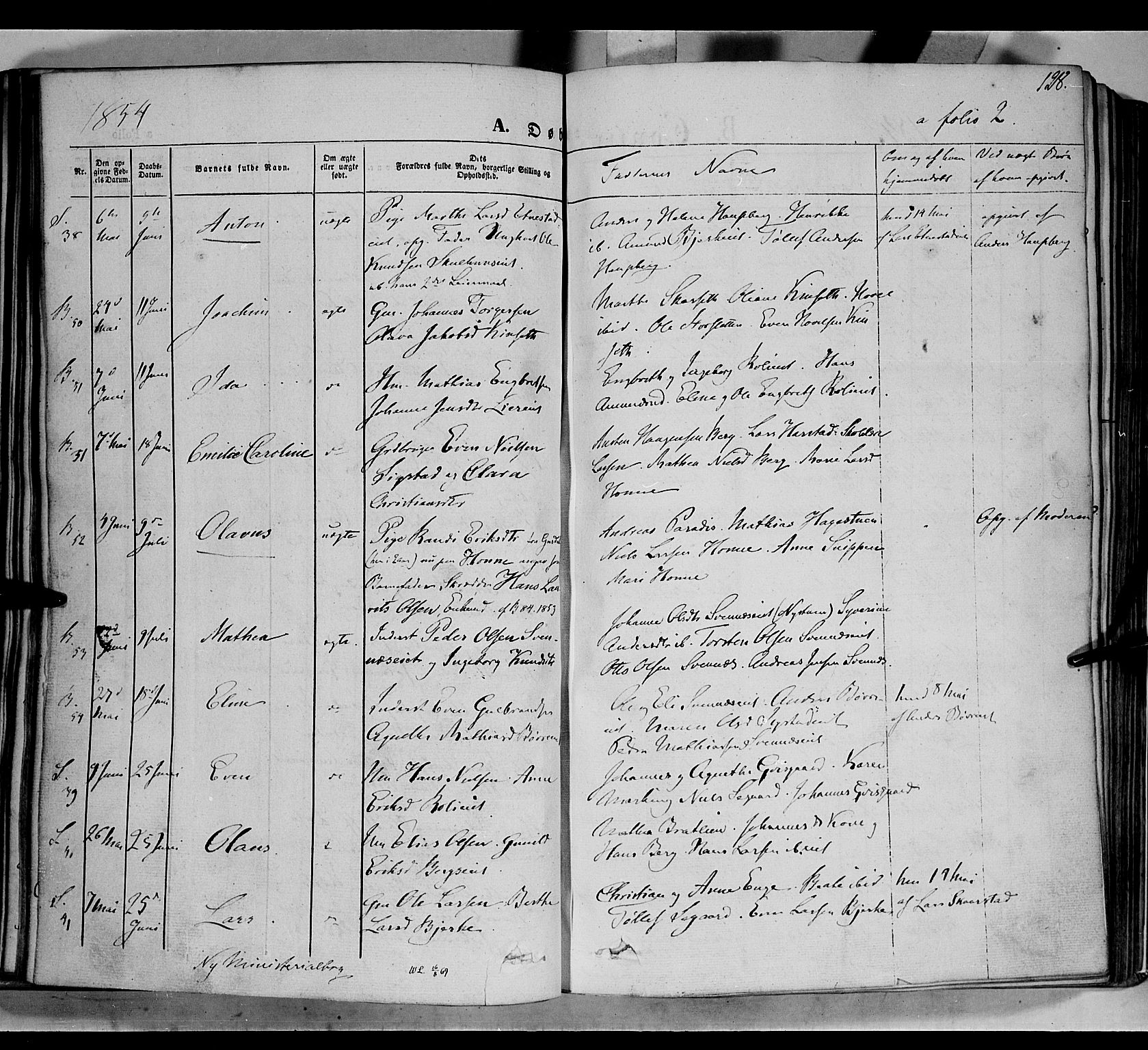 Biri prestekontor, SAH/PREST-096/H/Ha/Haa/L0005: Parish register (official) no. 5, 1843-1854, p. 128