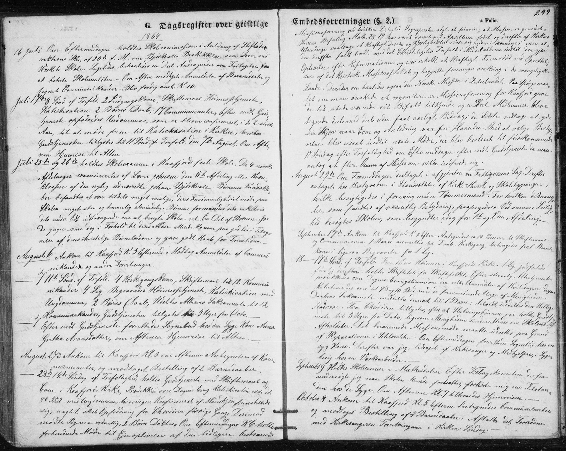 Alta sokneprestkontor, AV/SATØ-S-1338/H/Hb/L0002.klokk: Parish register (copy) no. 2, 1856-1880, p. 299