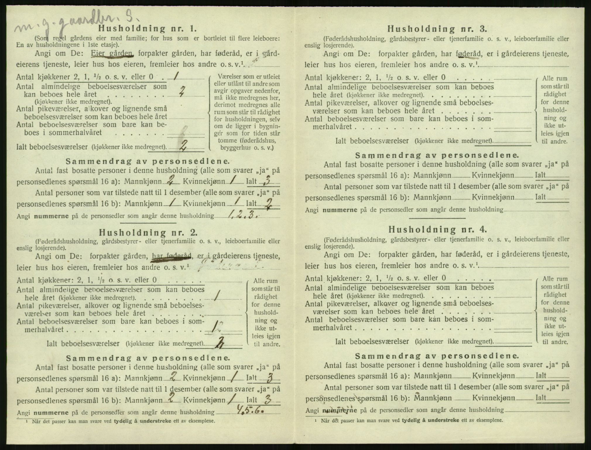 SAT, 1920 census for Sunnylven, 1920, p. 389