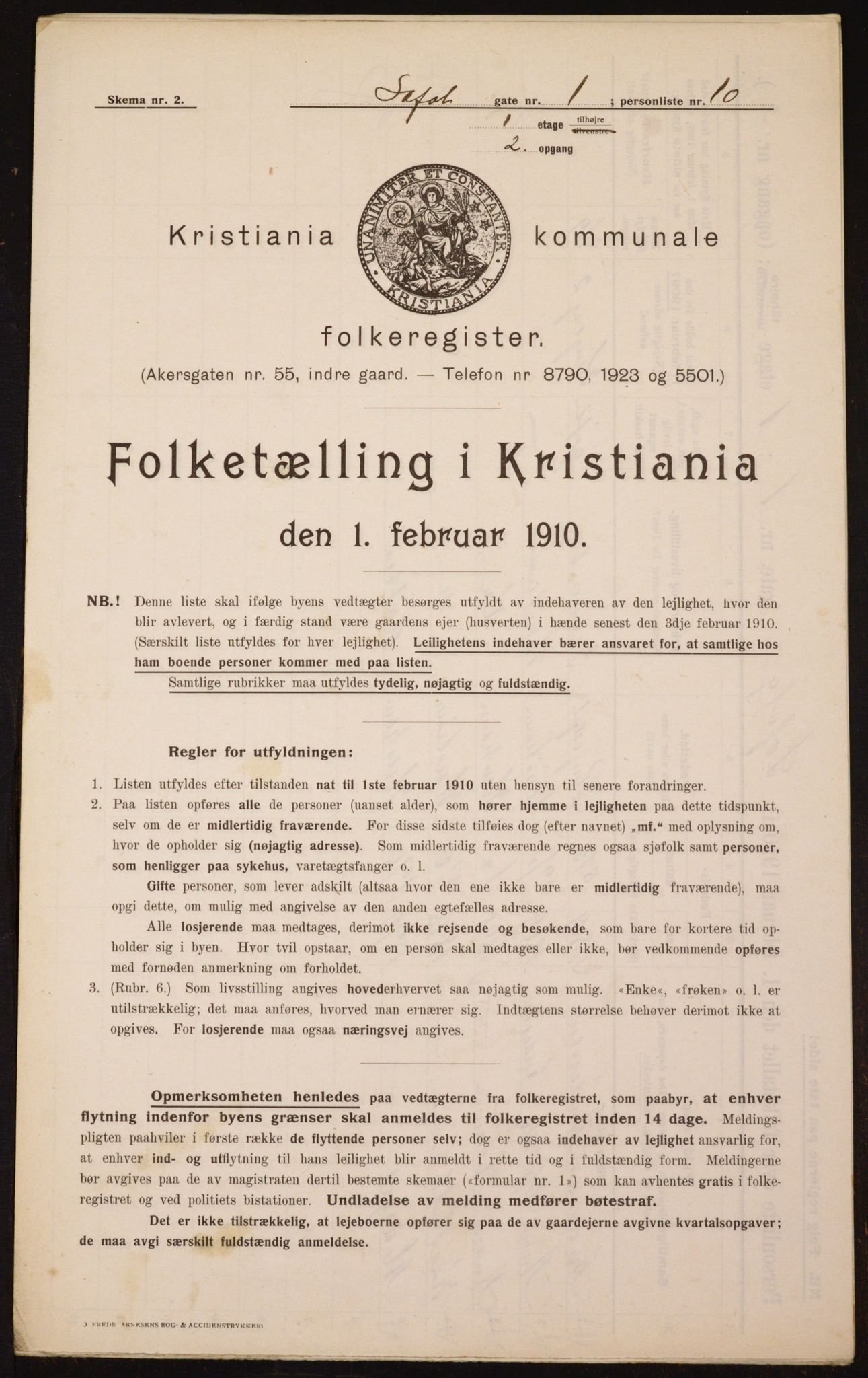 OBA, Municipal Census 1910 for Kristiania, 1910, p. 56349