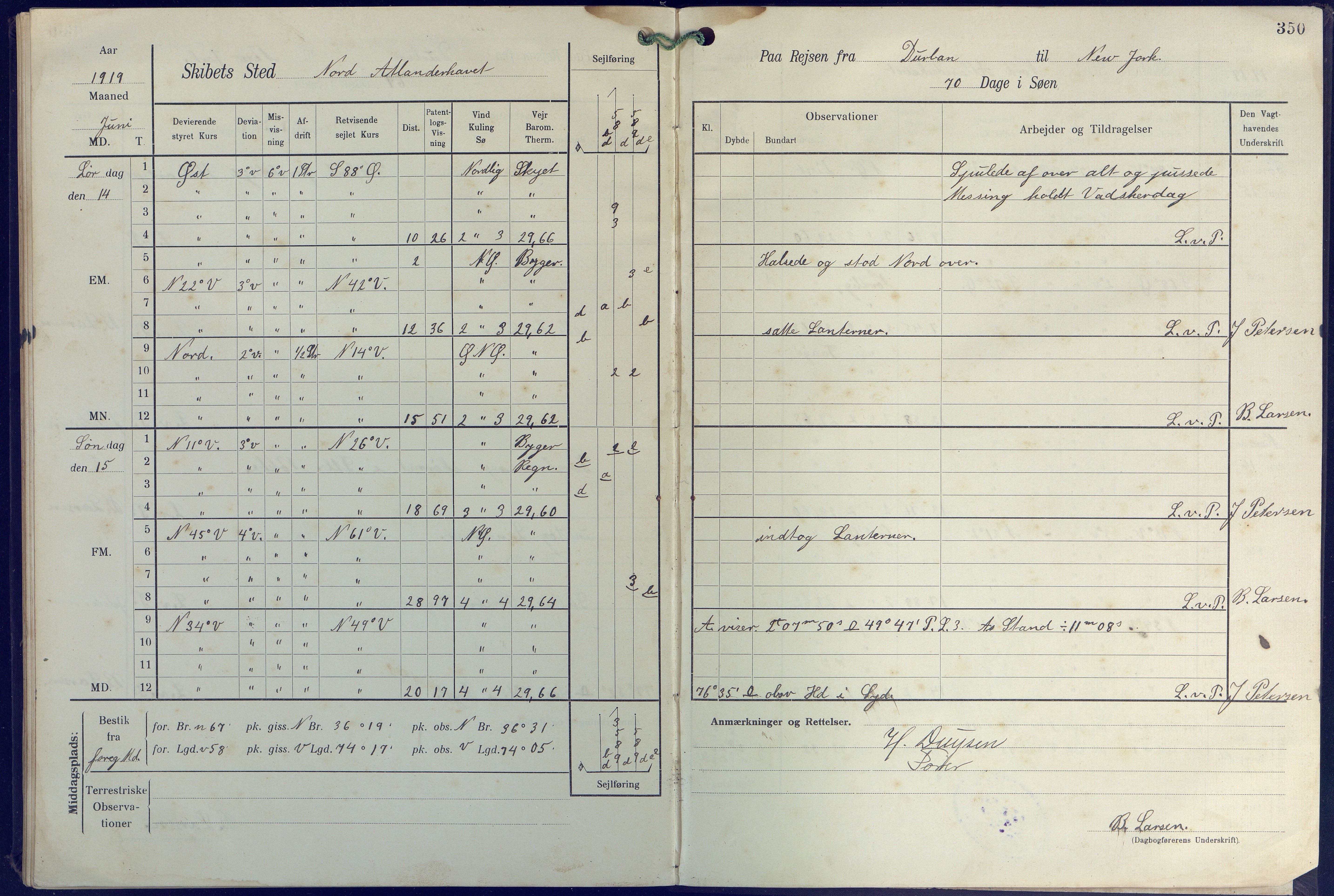 Fartøysarkivet, AAKS/PA-1934/F/L0271: Pehr Ugland (bark), 1917-1919, p. 350