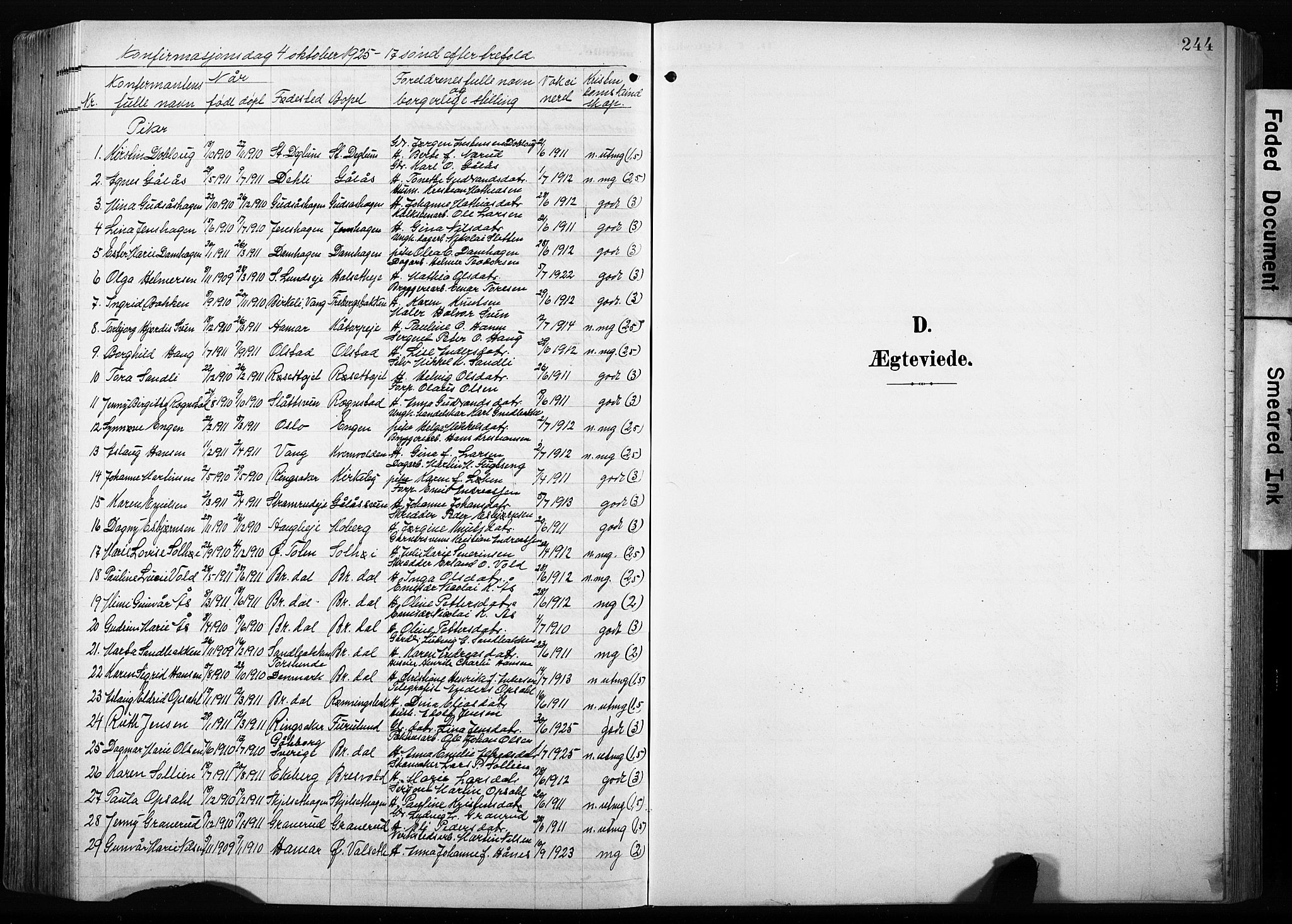 Furnes prestekontor, SAH/PREST-012/L/La/L0001: Parish register (copy) no. 1, 1904-1933, p. 244
