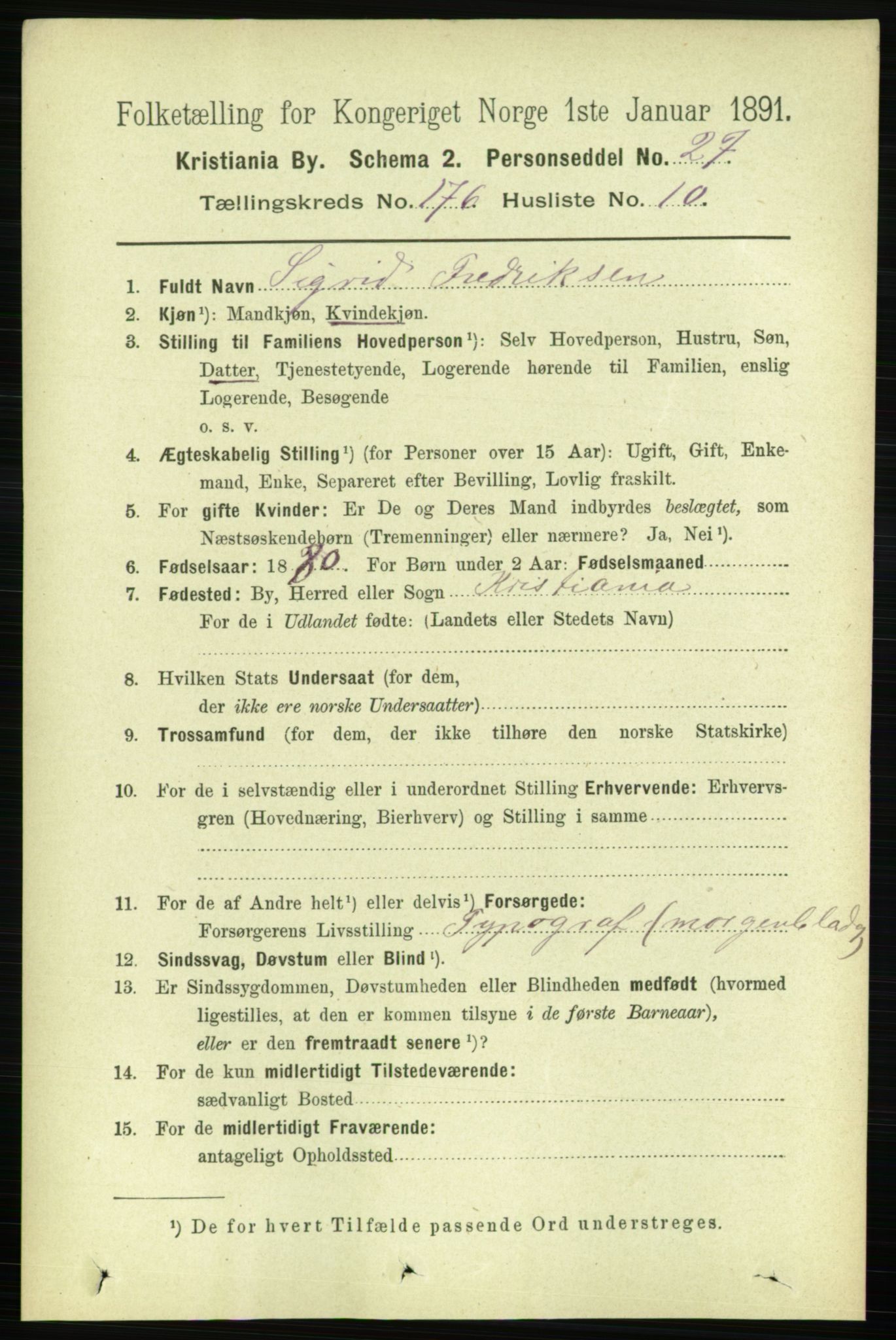 RA, 1891 census for 0301 Kristiania, 1891, p. 105933