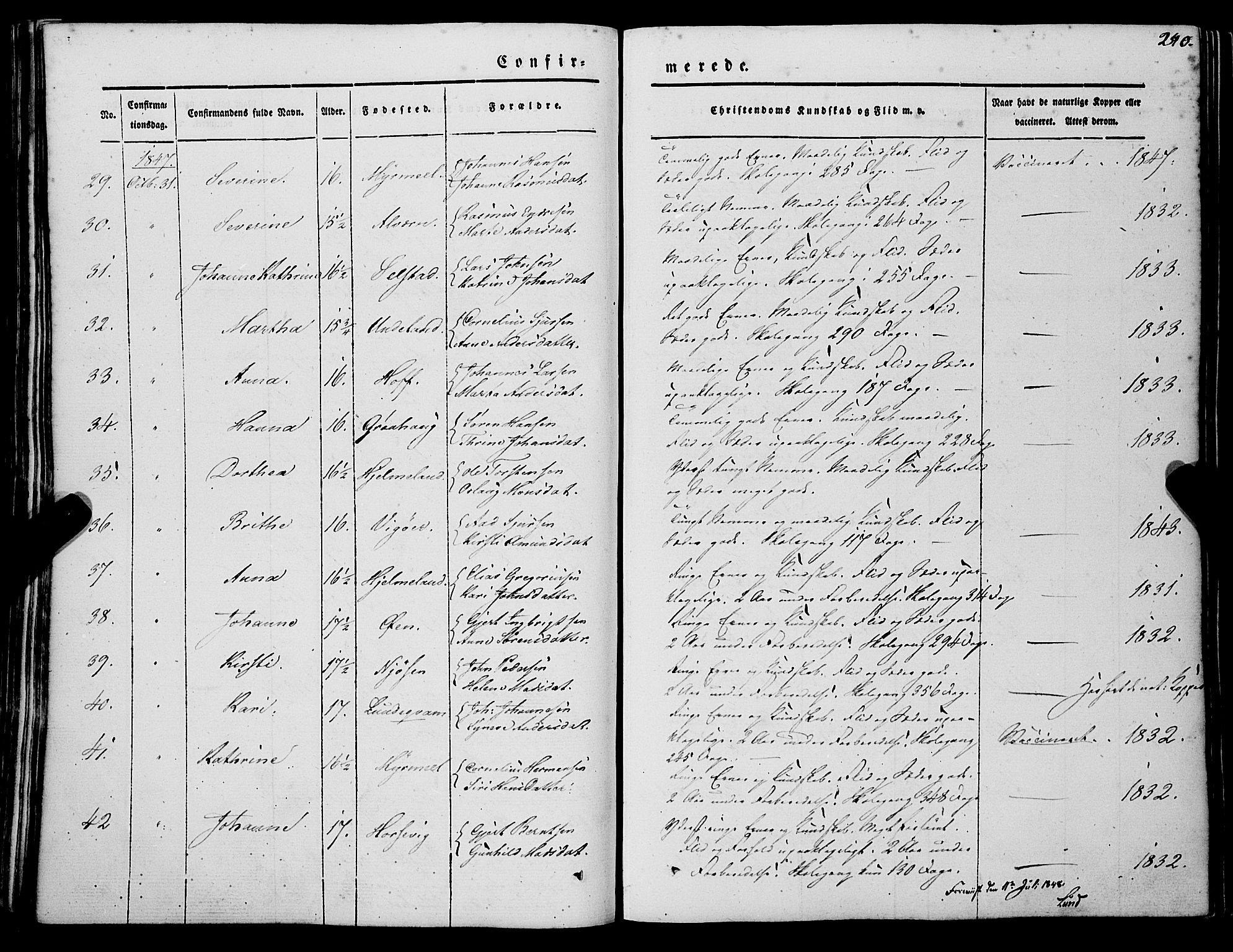Gaular sokneprestembete, SAB/A-80001/H/Haa: Parish register (official) no. A 4I, 1840-1859, p. 240