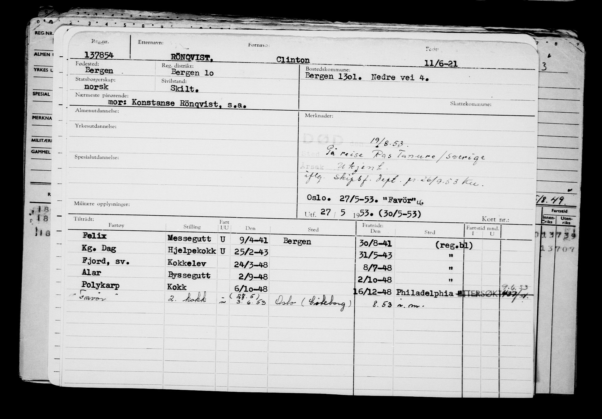 Direktoratet for sjømenn, AV/RA-S-3545/G/Gb/L0194: Hovedkort, 1921, p. 581