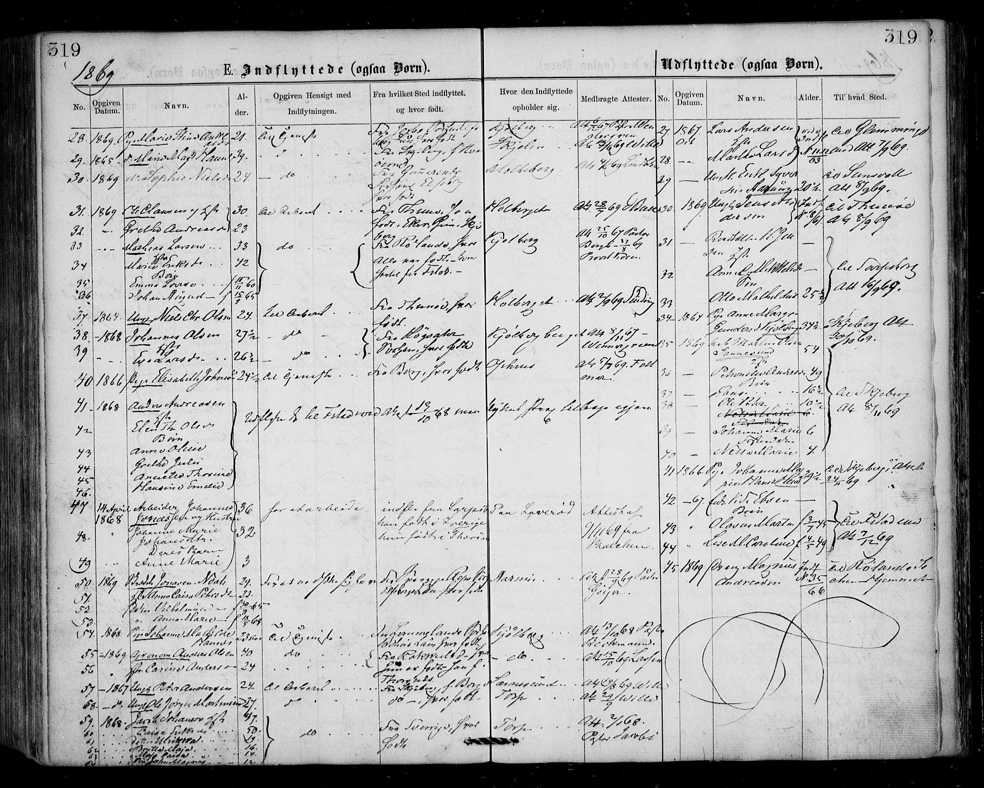 Borge prestekontor Kirkebøker, SAO/A-10903/F/Fa/L0006: Parish register (official) no. I 6, 1861-1874, p. 319