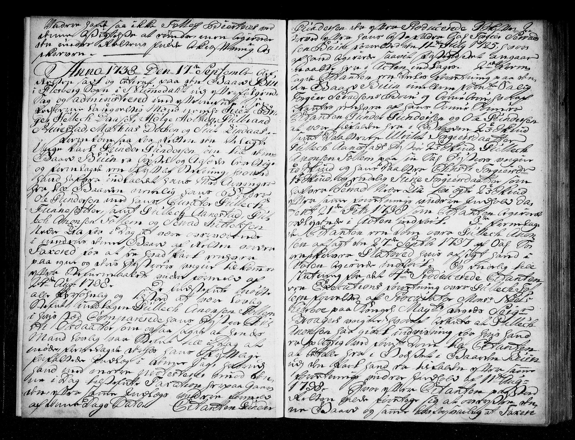 Numedal og Sandsvær sorenskriveri, SAKO/A-128/F/Fa/Faa/L0067: Tingbøker, 1738-1739, p. 2