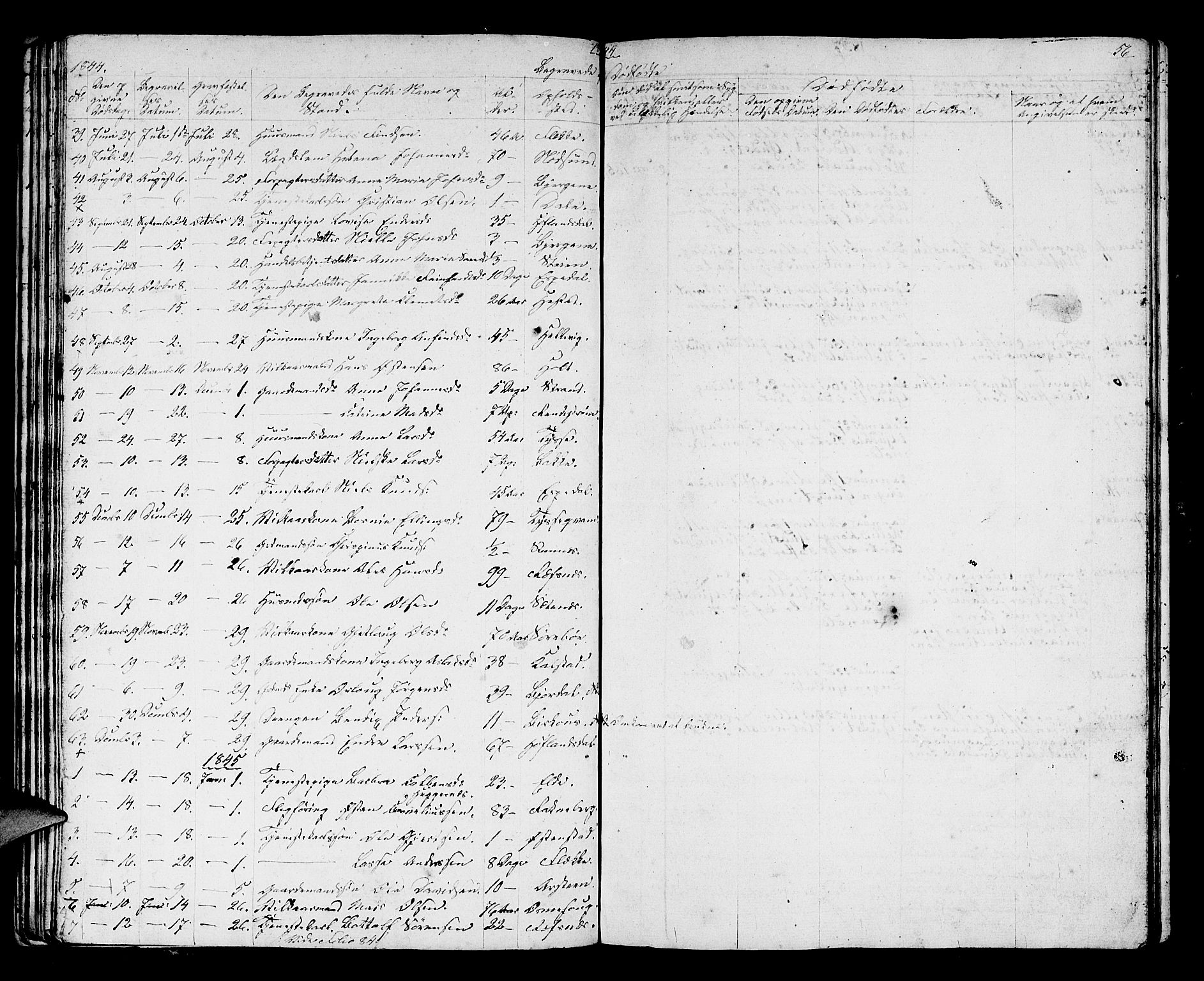 Fjaler sokneprestembete, SAB/A-79801/H/Hab/Haba/L0001: Parish register (copy) no. A 1, 1836-1846, p. 56