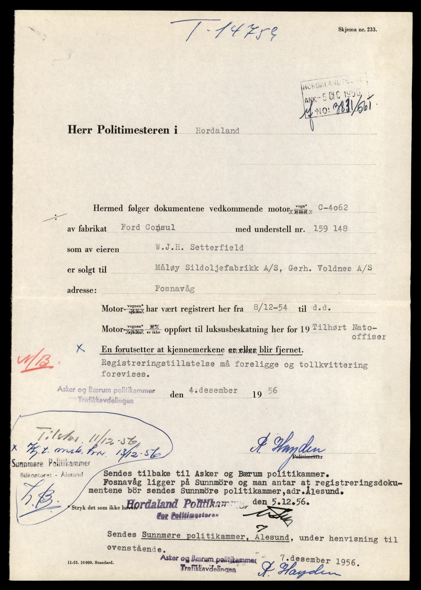 Møre og Romsdal vegkontor - Ålesund trafikkstasjon, AV/SAT-A-4099/F/Fe/L0048: Registreringskort for kjøretøy T 14721 - T 14863, 1927-1998, p. 770