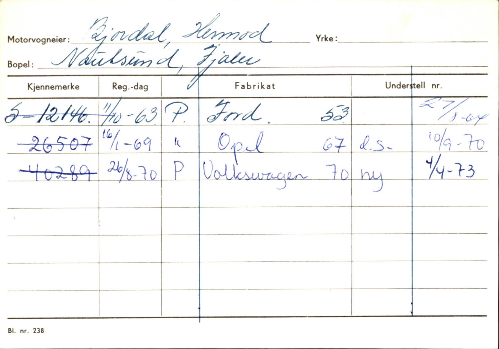 Statens vegvesen, Sogn og Fjordane vegkontor, AV/SAB-A-5301/4/F/L0125: Eigarregister Sogndal V-Å. Aurland A-Å. Fjaler A-N, 1945-1975, p. 1432