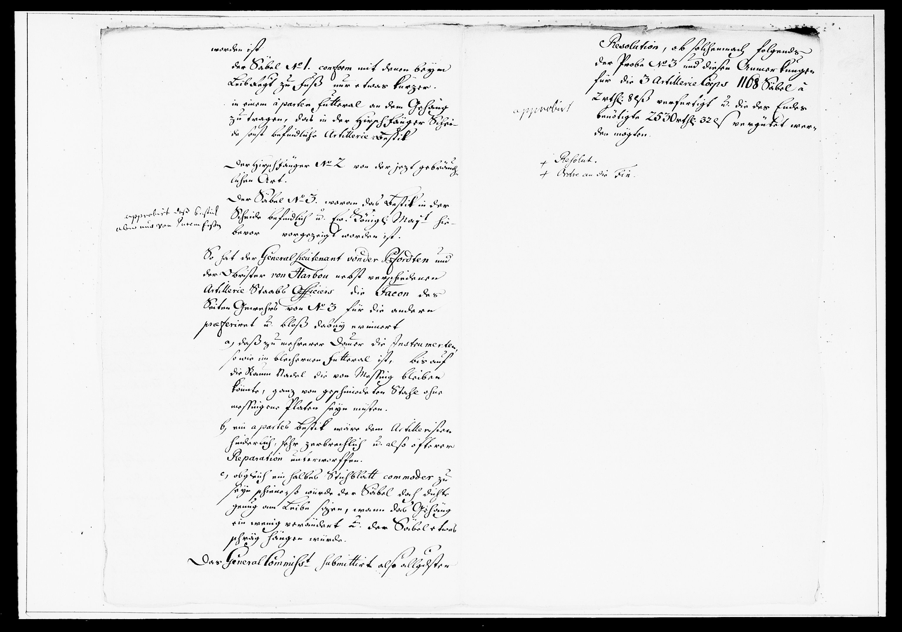 Krigskollegiet, Krigskancelliet, DRA/A-0006/-/1334-1359: Refererede sager, 1760, p. 107
