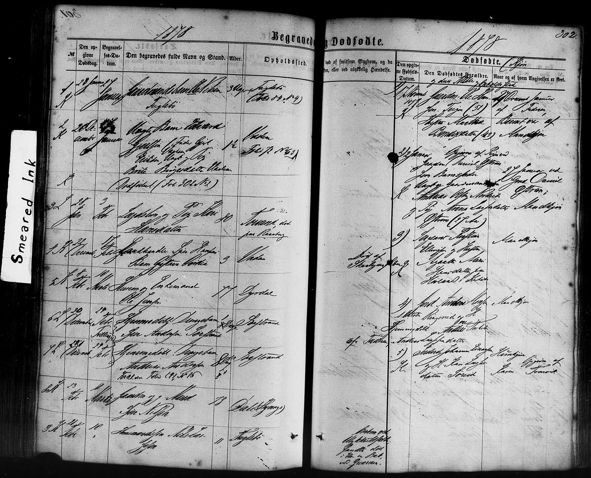 Lavik sokneprestembete, SAB/A-80901: Parish register (official) no. A 4, 1864-1881, p. 302
