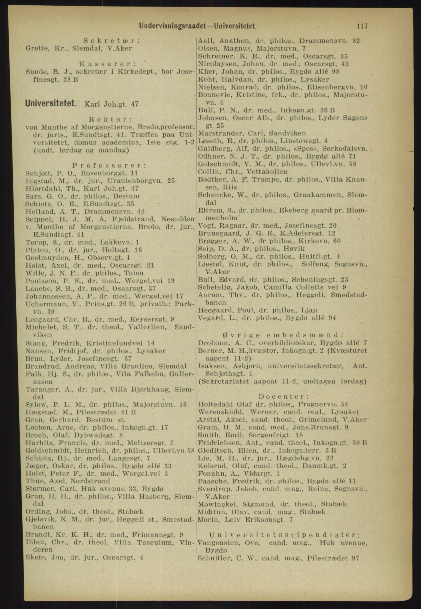 Kristiania/Oslo adressebok, PUBL/-, 1918, p. 124