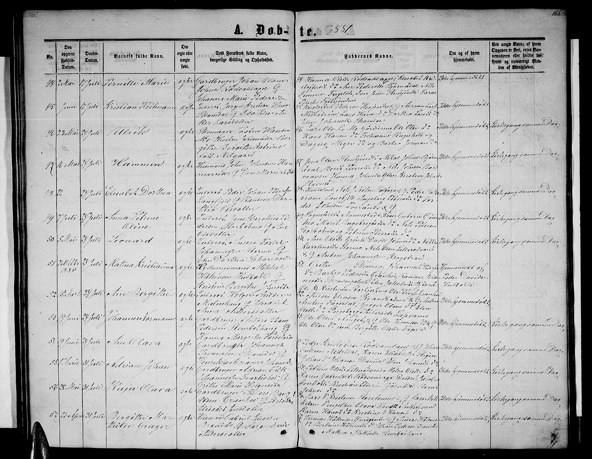 Ministerialprotokoller, klokkerbøker og fødselsregistre - Nordland, SAT/A-1459/827/L0415: Parish register (copy) no. 827C04, 1864-1886, p. 166