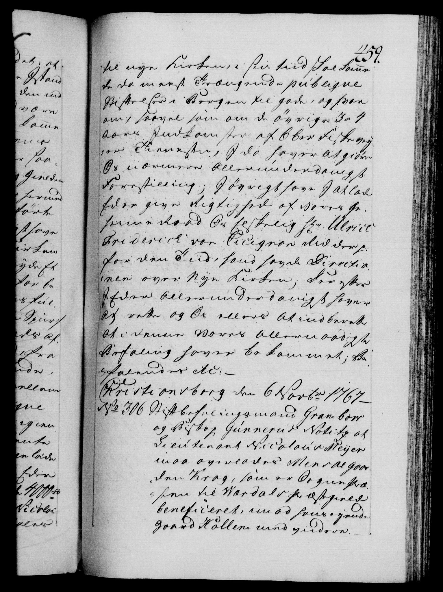 Danske Kanselli 1572-1799, AV/RA-EA-3023/F/Fc/Fca/Fcab/L0038: Norske tegnelser, 1766-1768, p. 459a
