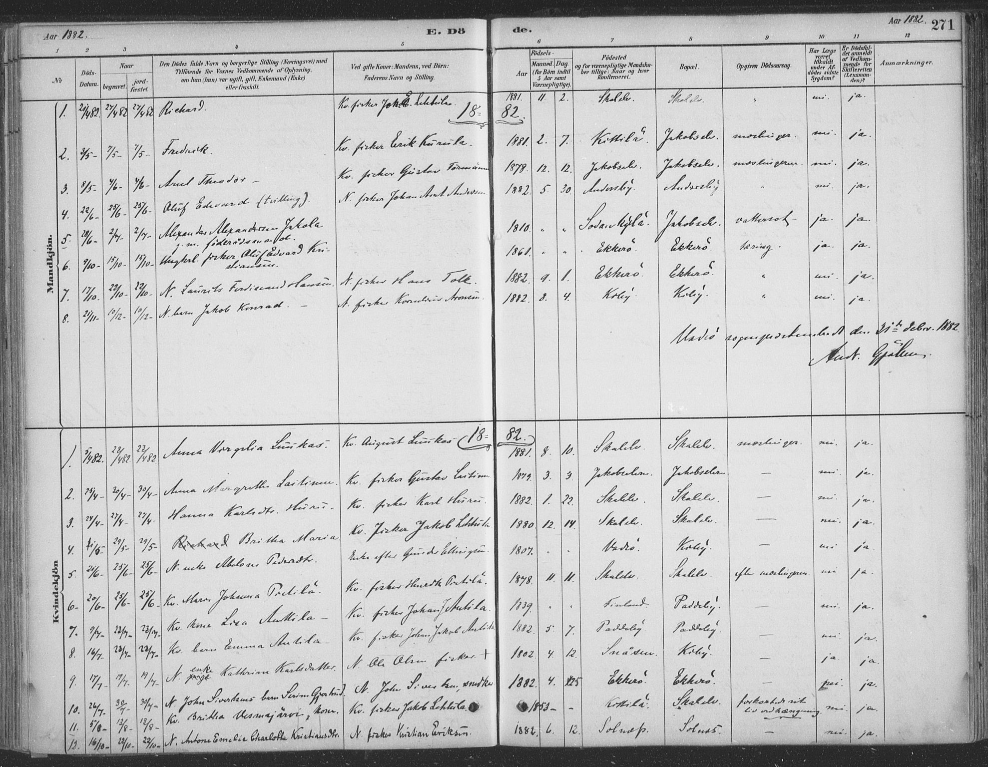 Vadsø sokneprestkontor, SATØ/S-1325/H/Ha/L0009kirke: Parish register (official) no. 9, 1881-1917, p. 271