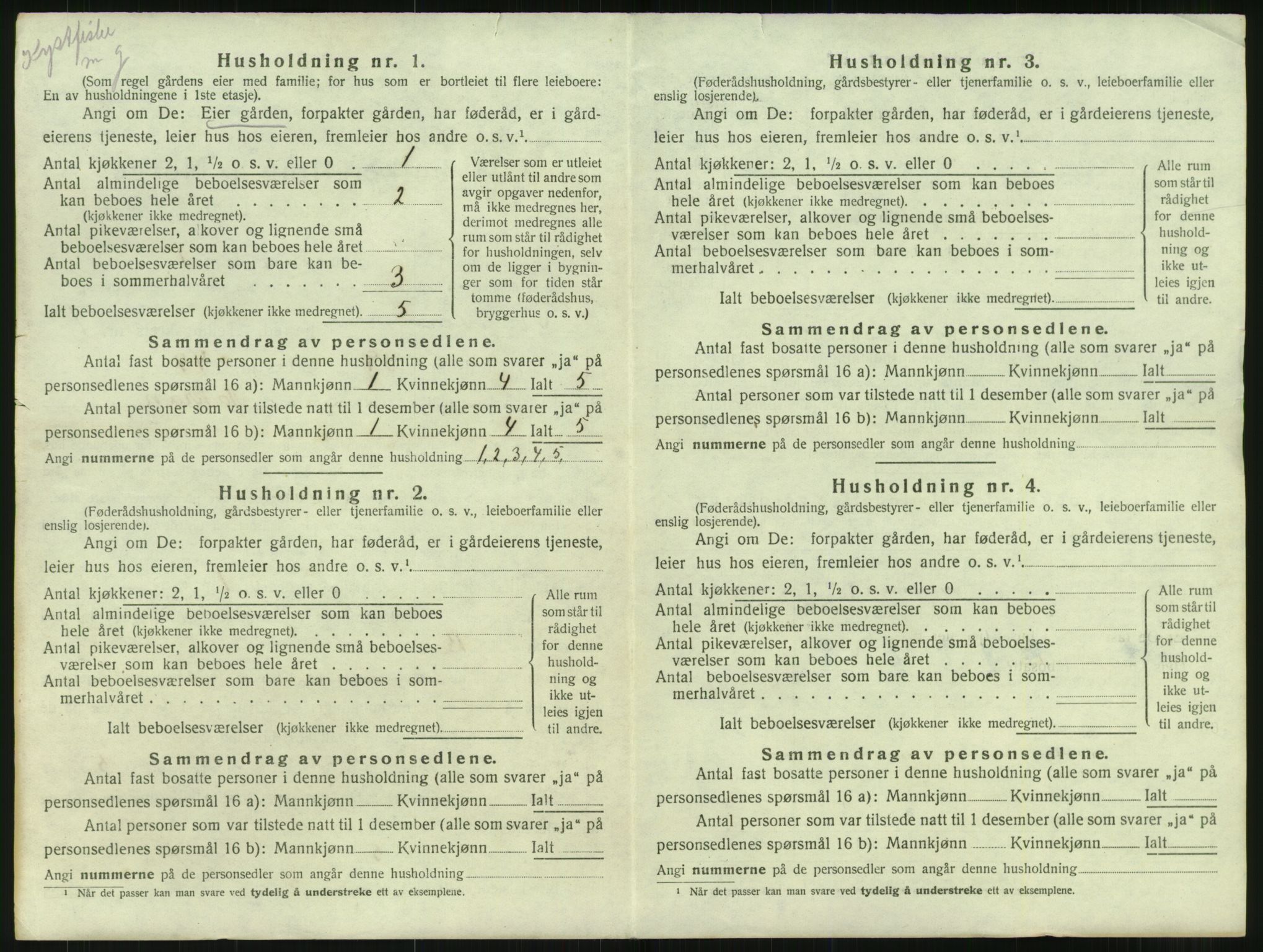 SAT, 1920 census for Dverberg, 1920, p. 65