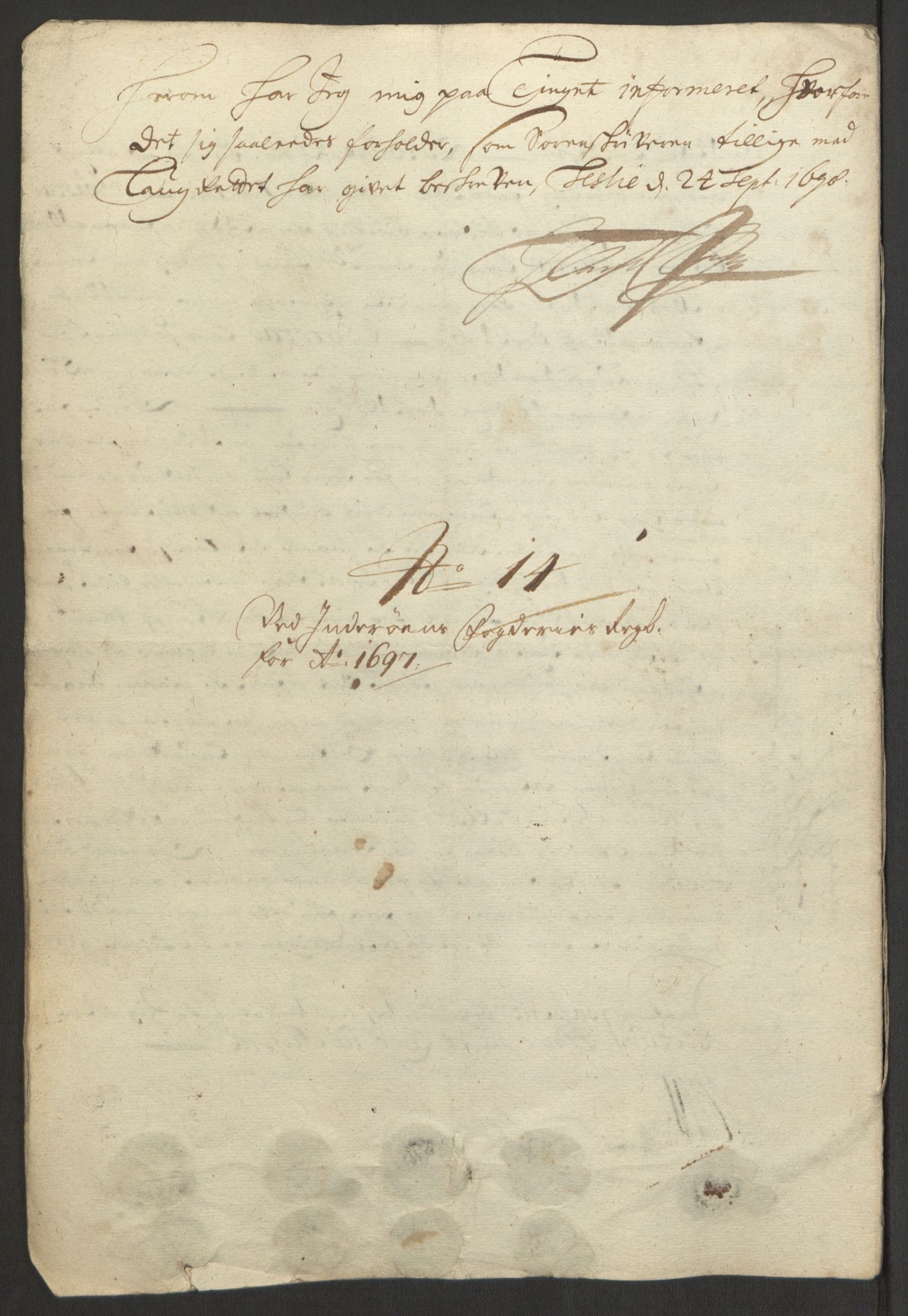 Rentekammeret inntil 1814, Reviderte regnskaper, Fogderegnskap, RA/EA-4092/R63/L4309: Fogderegnskap Inderøy, 1695-1697, p. 560