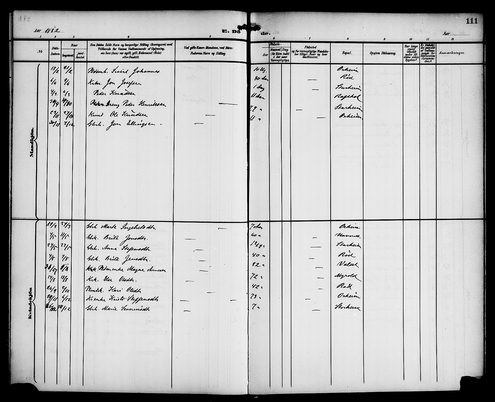 Eid sokneprestembete, SAB/A-82301/H/Haa/Haac/L0001: Parish register (official) no. C 1, 1879-1899, p. 111