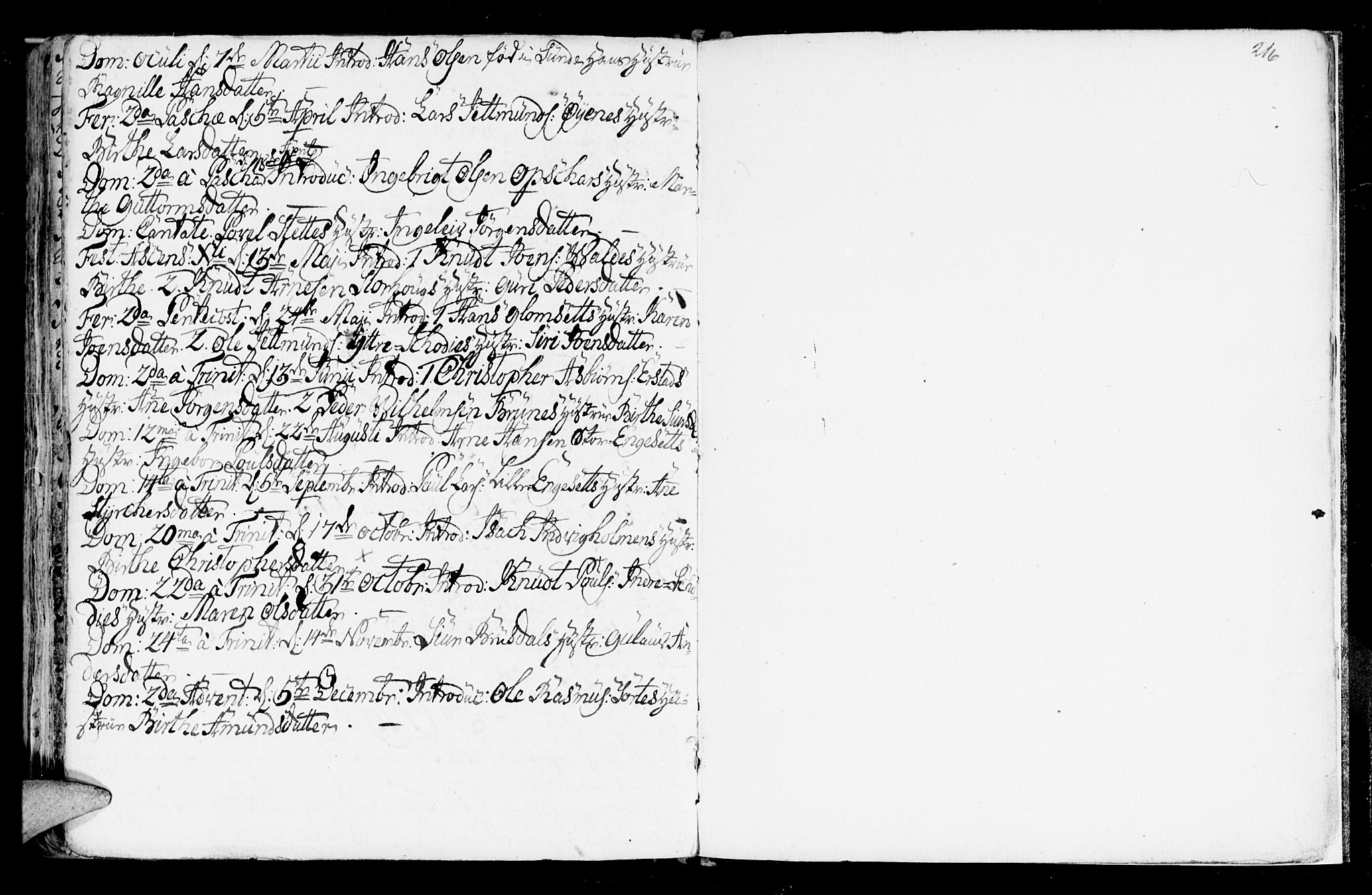 Ministerialprotokoller, klokkerbøker og fødselsregistre - Møre og Romsdal, SAT/A-1454/524/L0349: Parish register (official) no. 524A01, 1698-1779, p. 216