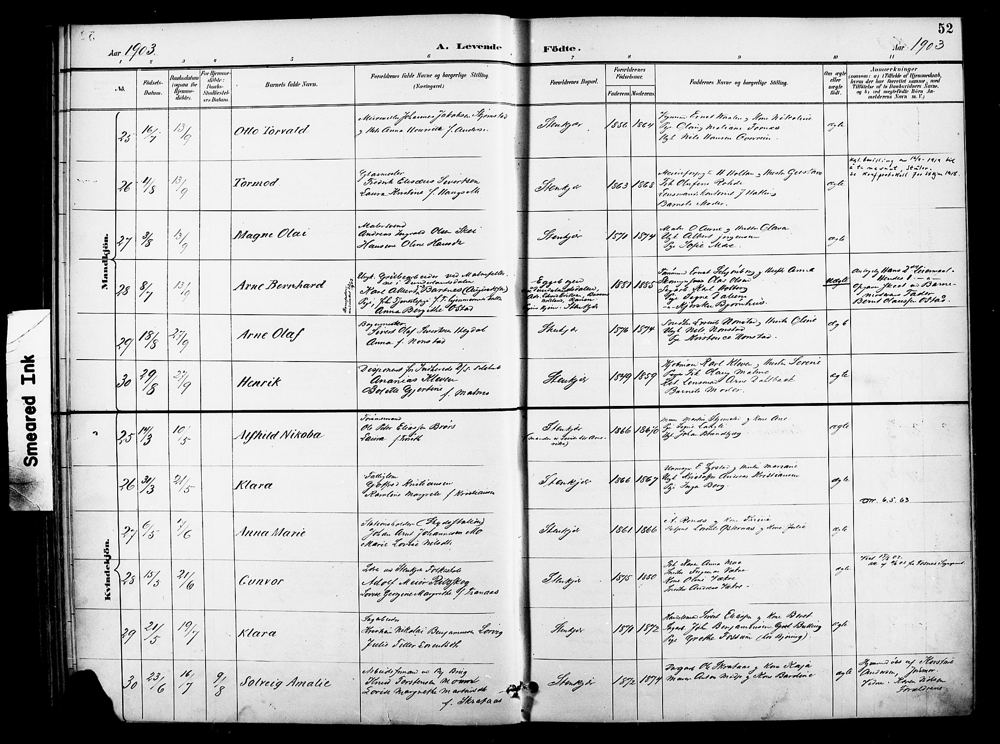 Ministerialprotokoller, klokkerbøker og fødselsregistre - Nord-Trøndelag, AV/SAT-A-1458/739/L0372: Parish register (official) no. 739A04, 1895-1903, p. 52