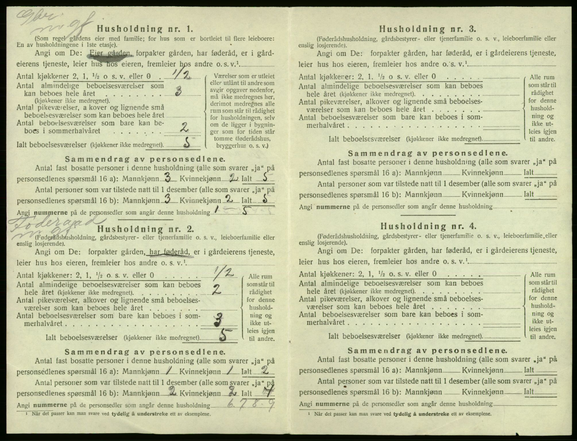 SAB, 1920 census for Kvam, 1920, p. 844