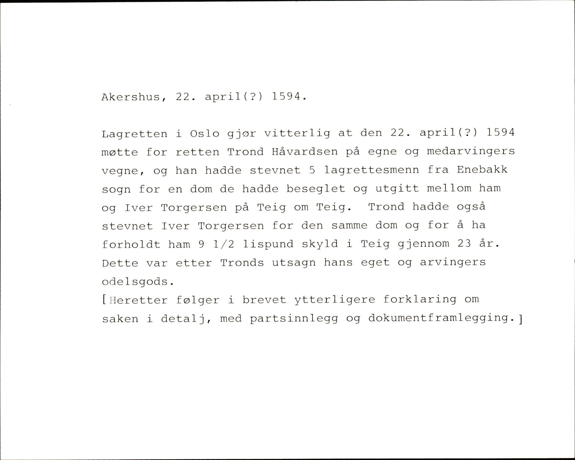 Riksarkivets diplomsamling, AV/RA-EA-5965/F35/F35k/L0002: Regestsedler: Prestearkiver fra Hedmark, Oppland, Buskerud og Vestfold, p. 743