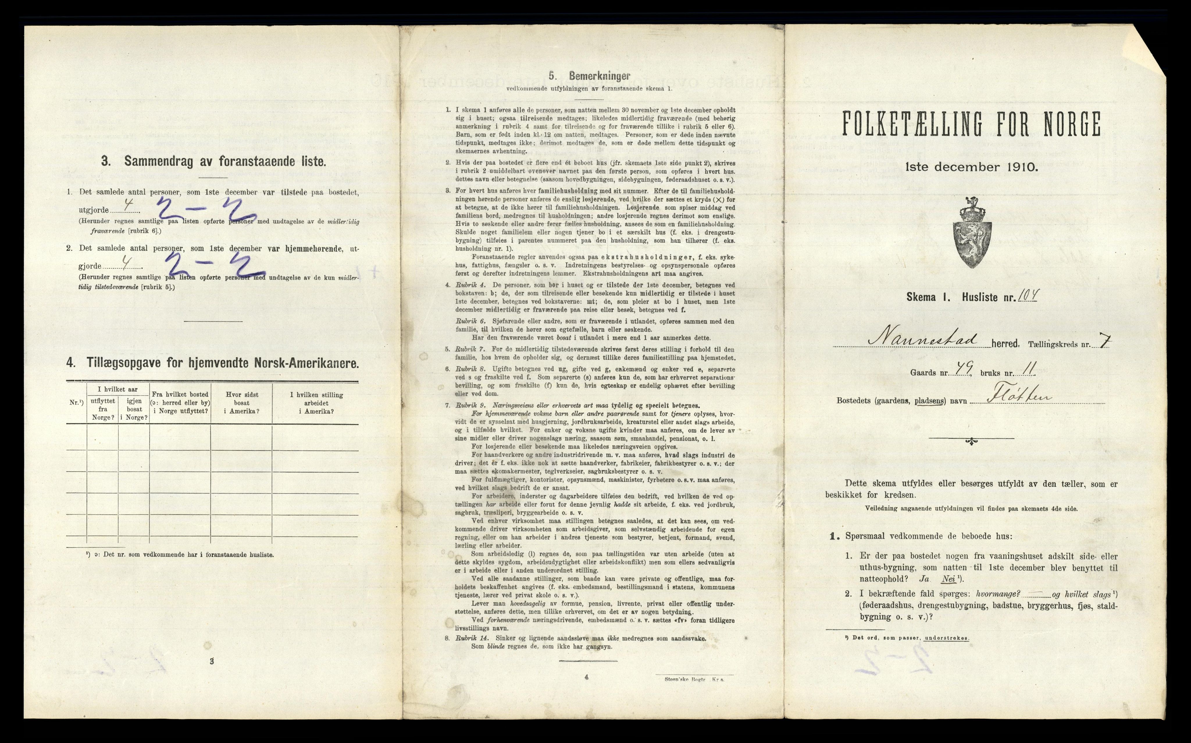 RA, 1910 census for Nannestad, 1910, p. 997