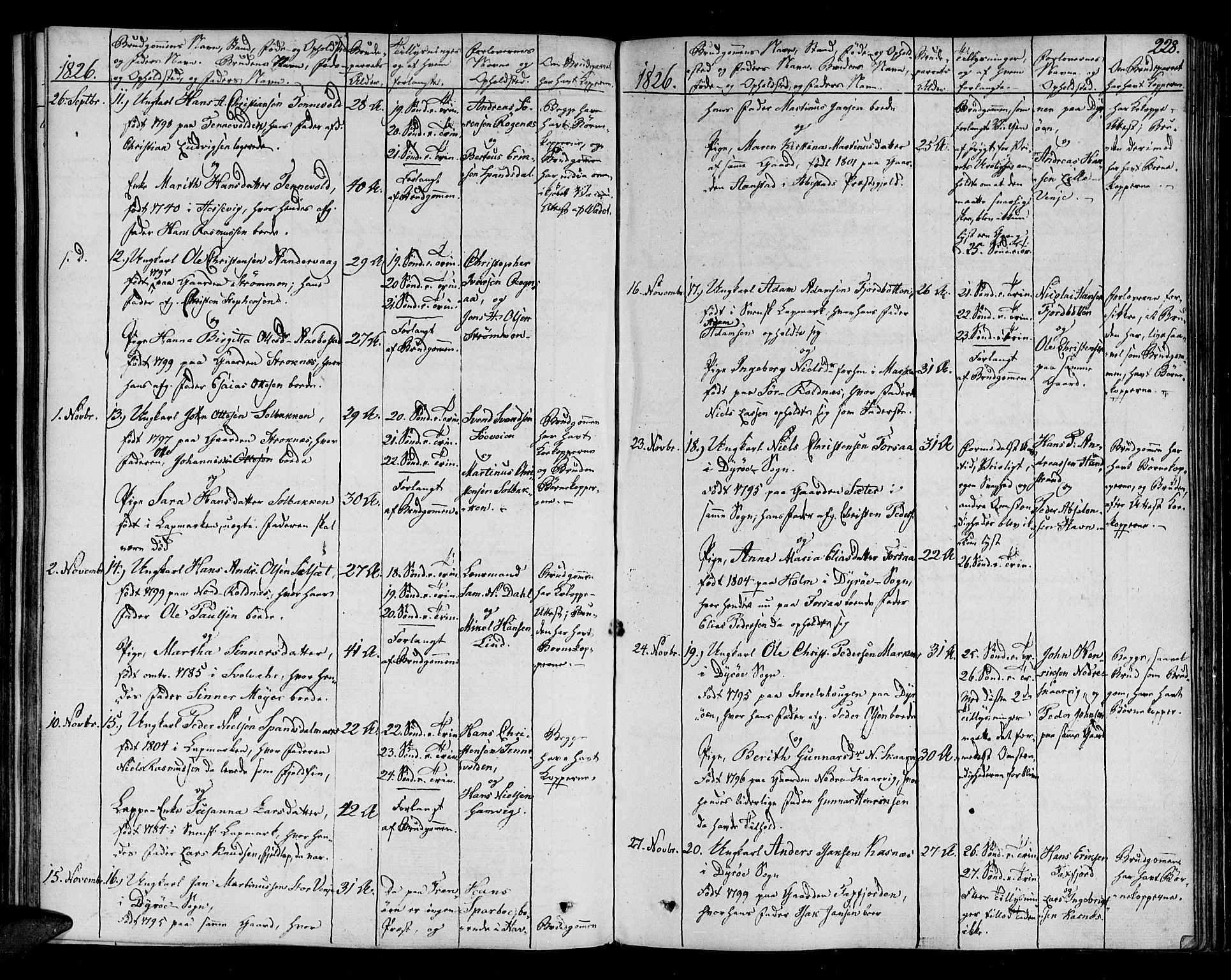 Ibestad sokneprestembete, AV/SATØ-S-0077/H/Ha/Haa/L0005kirke: Parish register (official) no. 5, 1825-1836, p. 228