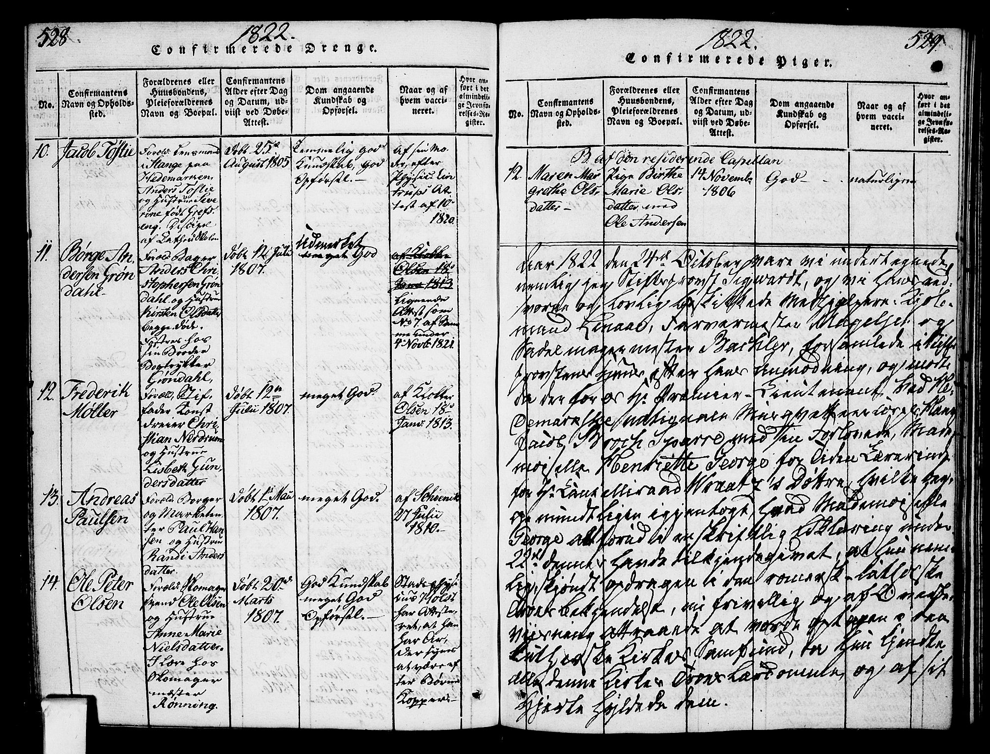 Oslo domkirke Kirkebøker, SAO/A-10752/F/Fa/L0007: Parish register (official) no. 7, 1817-1824, p. 528-529
