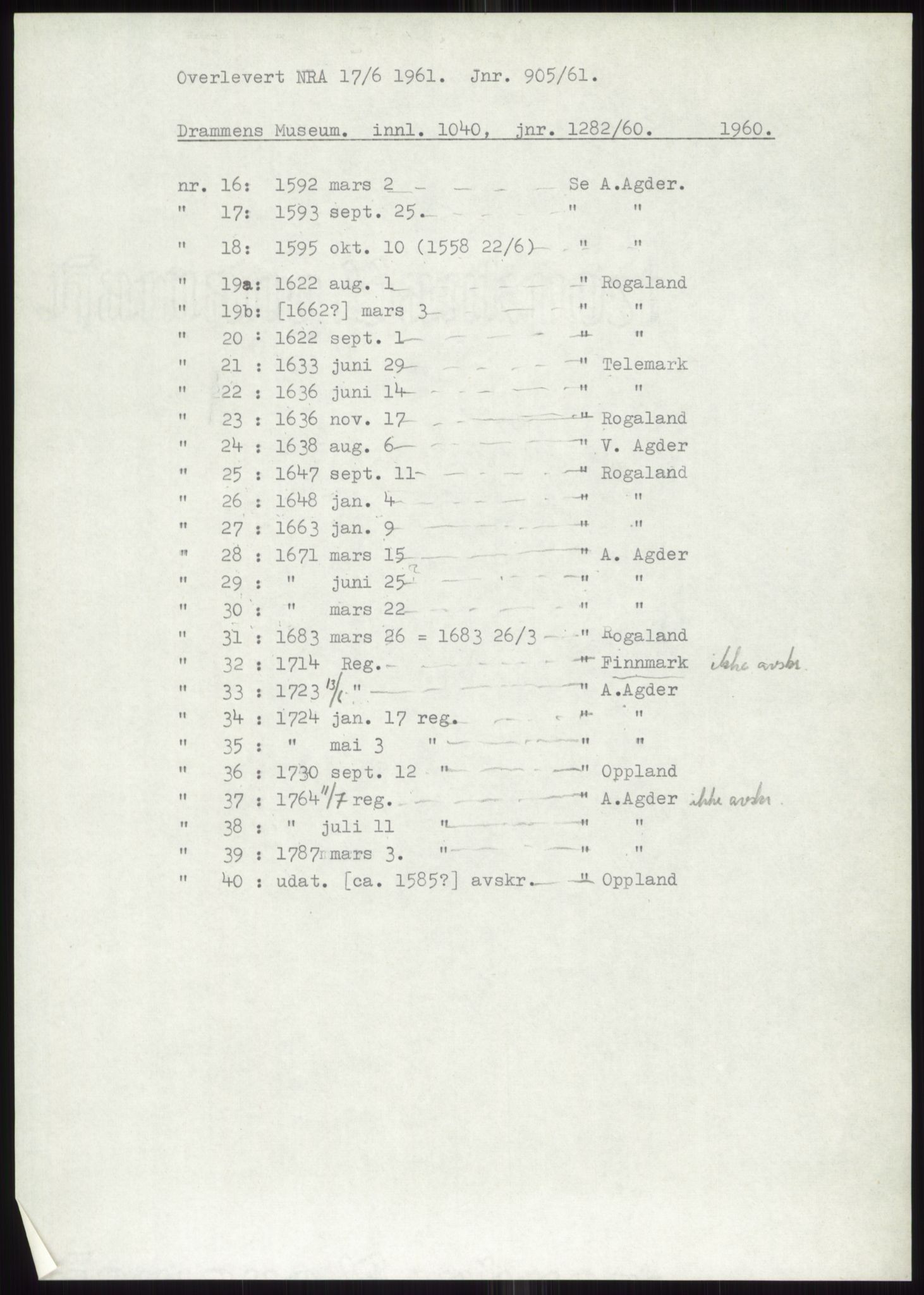 Samlinger til kildeutgivelse, Diplomavskriftsamlingen, AV/RA-EA-4053/H/Ha, p. 1626