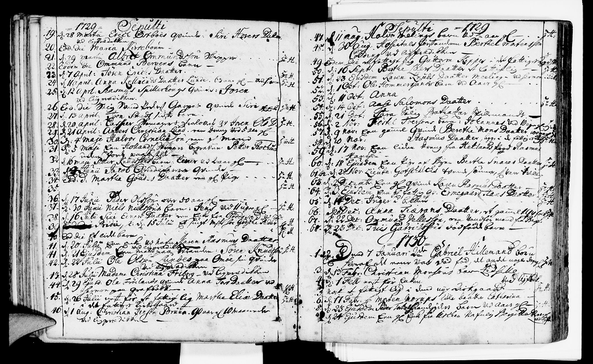 Domkirken sokneprestkontor, SAST/A-101812/001/30/30BA/L0002: Parish register (official) no. A 2 /1, 1727-1738