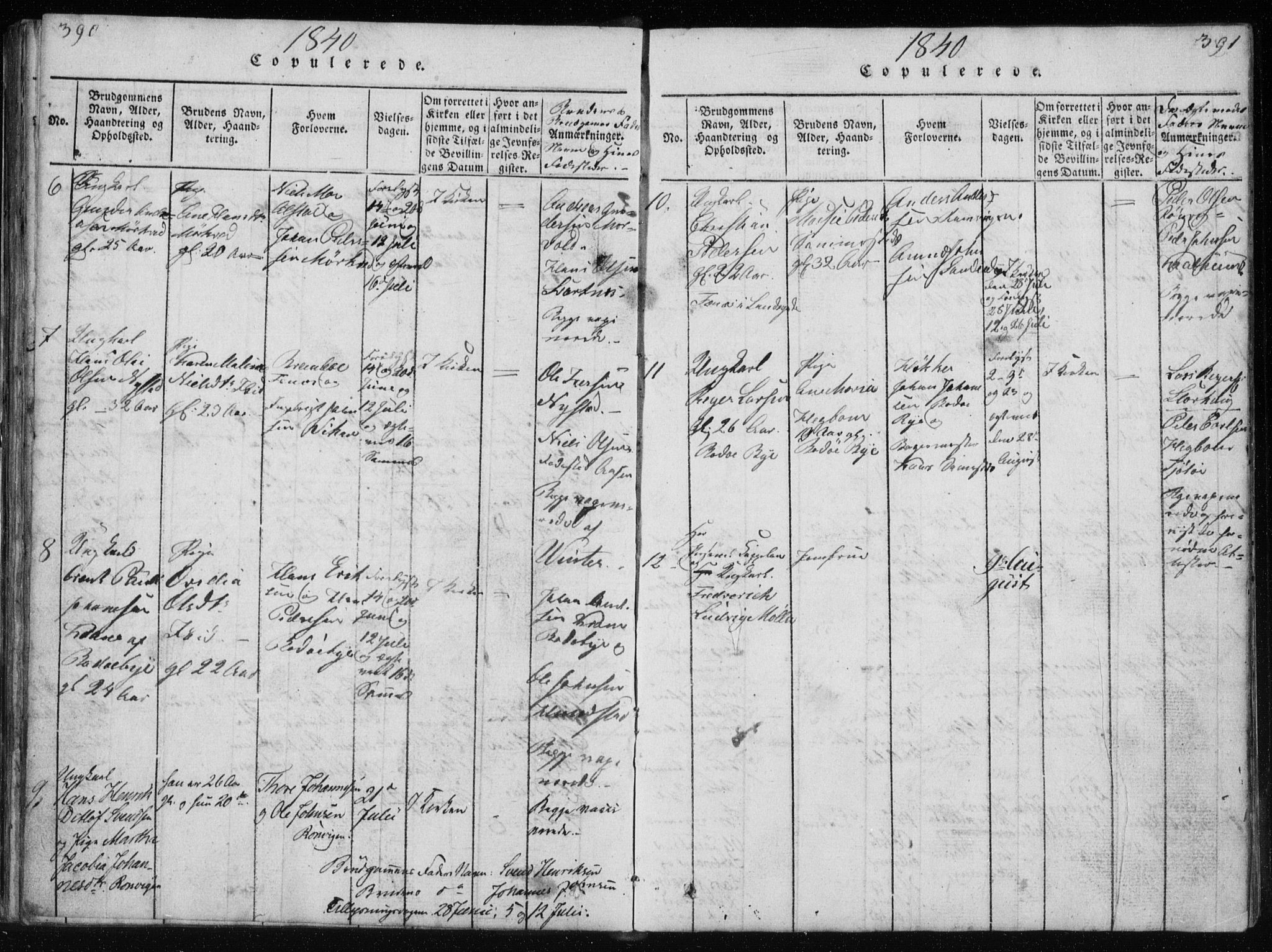 Ministerialprotokoller, klokkerbøker og fødselsregistre - Nordland, AV/SAT-A-1459/801/L0027: Parish register (copy) no. 801C02, 1835-1845, p. 390-391