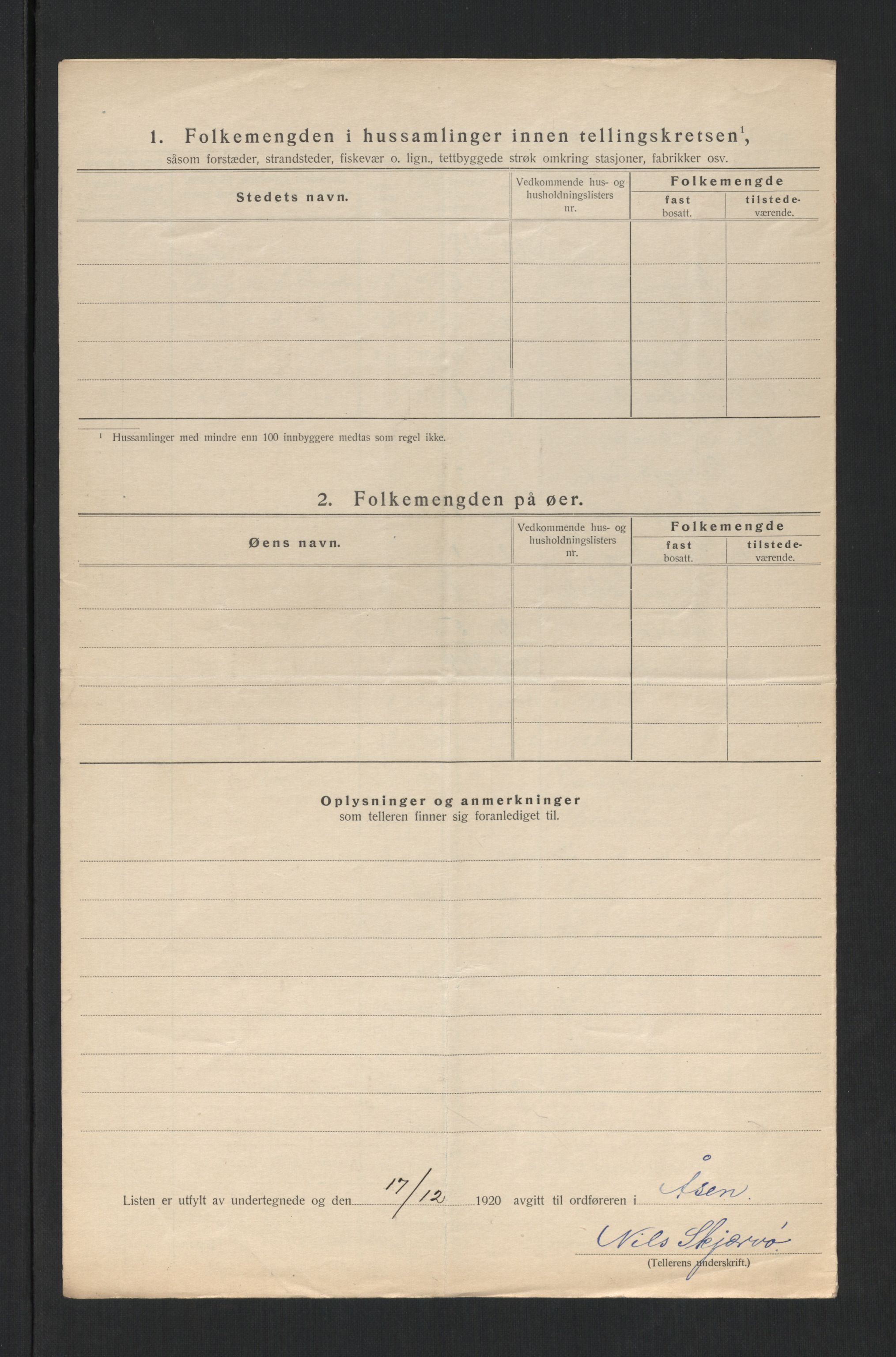 SAT, 1920 census for Åsen, 1920, p. 23