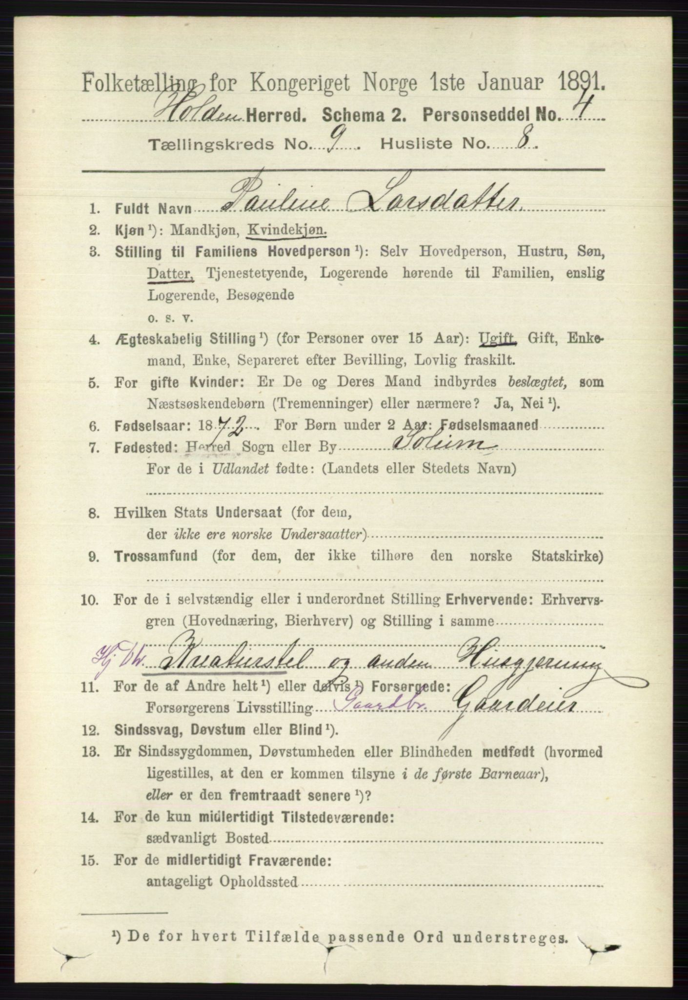 RA, 1891 census for 0819 Holla, 1891, p. 4138