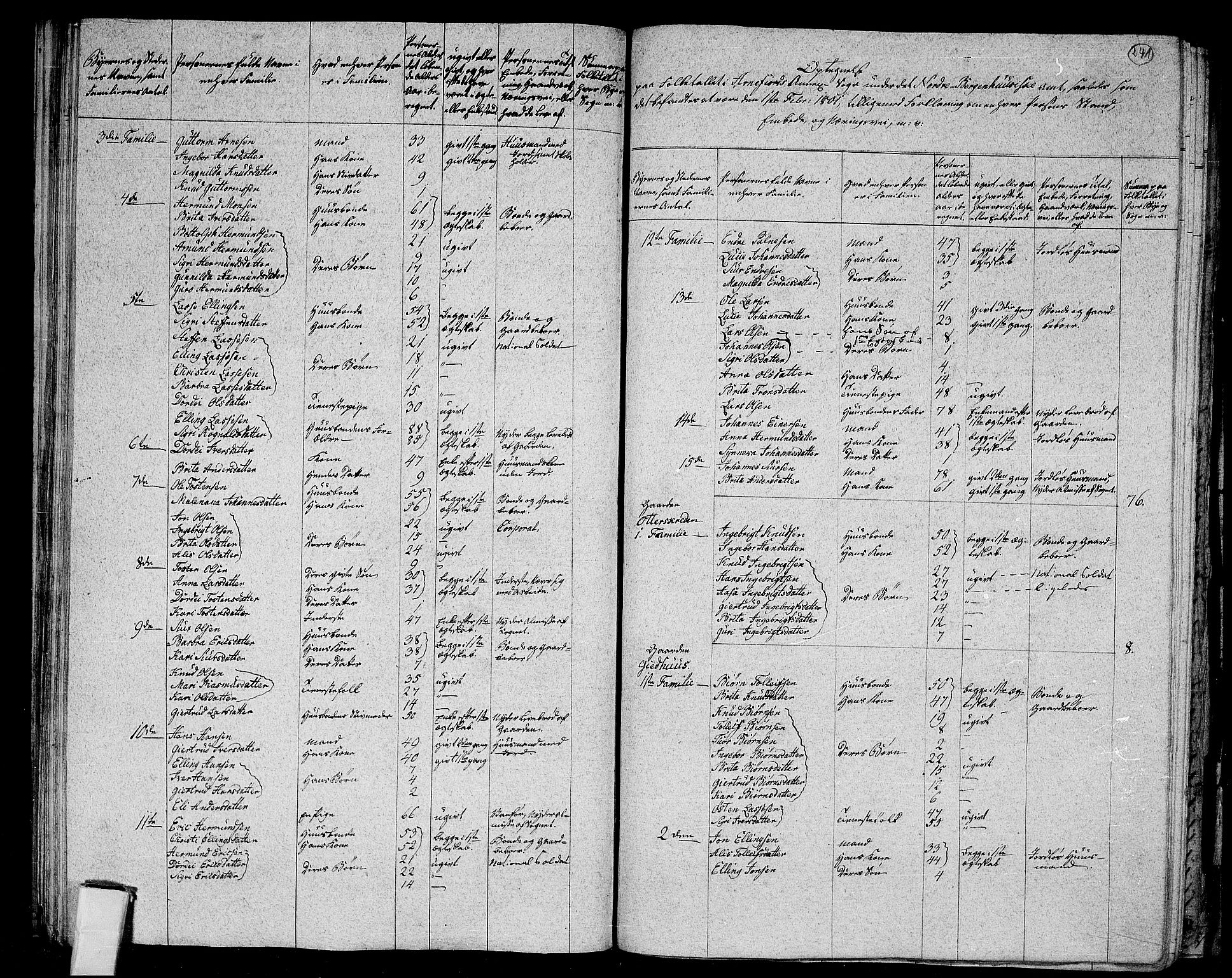 RA, 1801 census for 1417P Vik, 1801, p. 240b-241a
