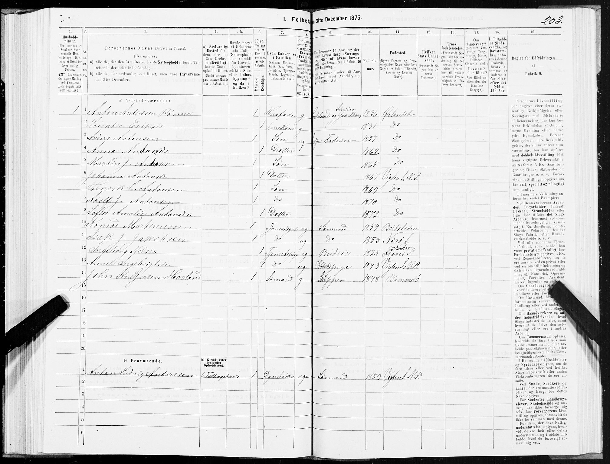 SAT, 1875 census for 1751P Nærøy, 1875, p. 3203