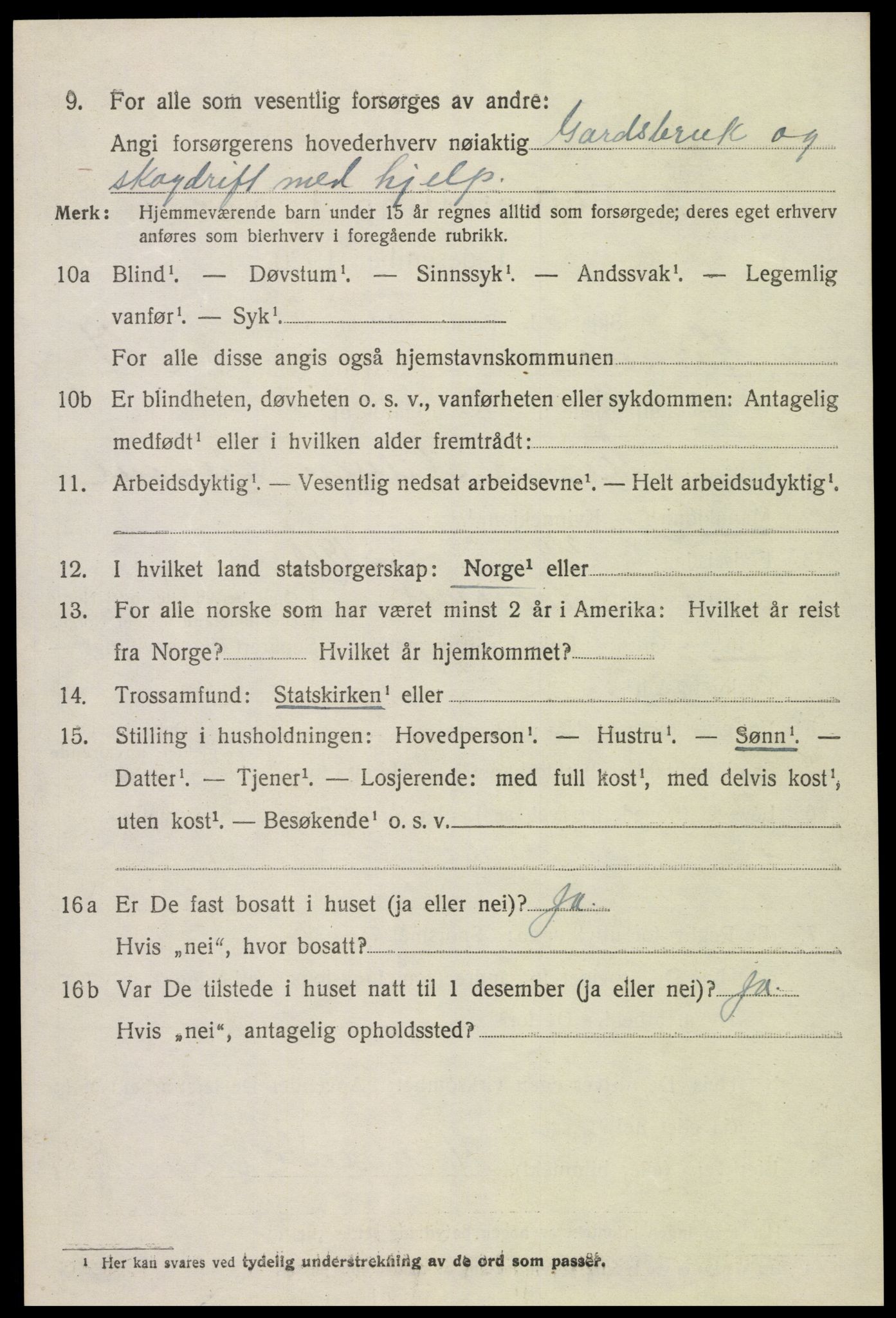 SAK, 1920 census for Hornnes, 1920, p. 1672