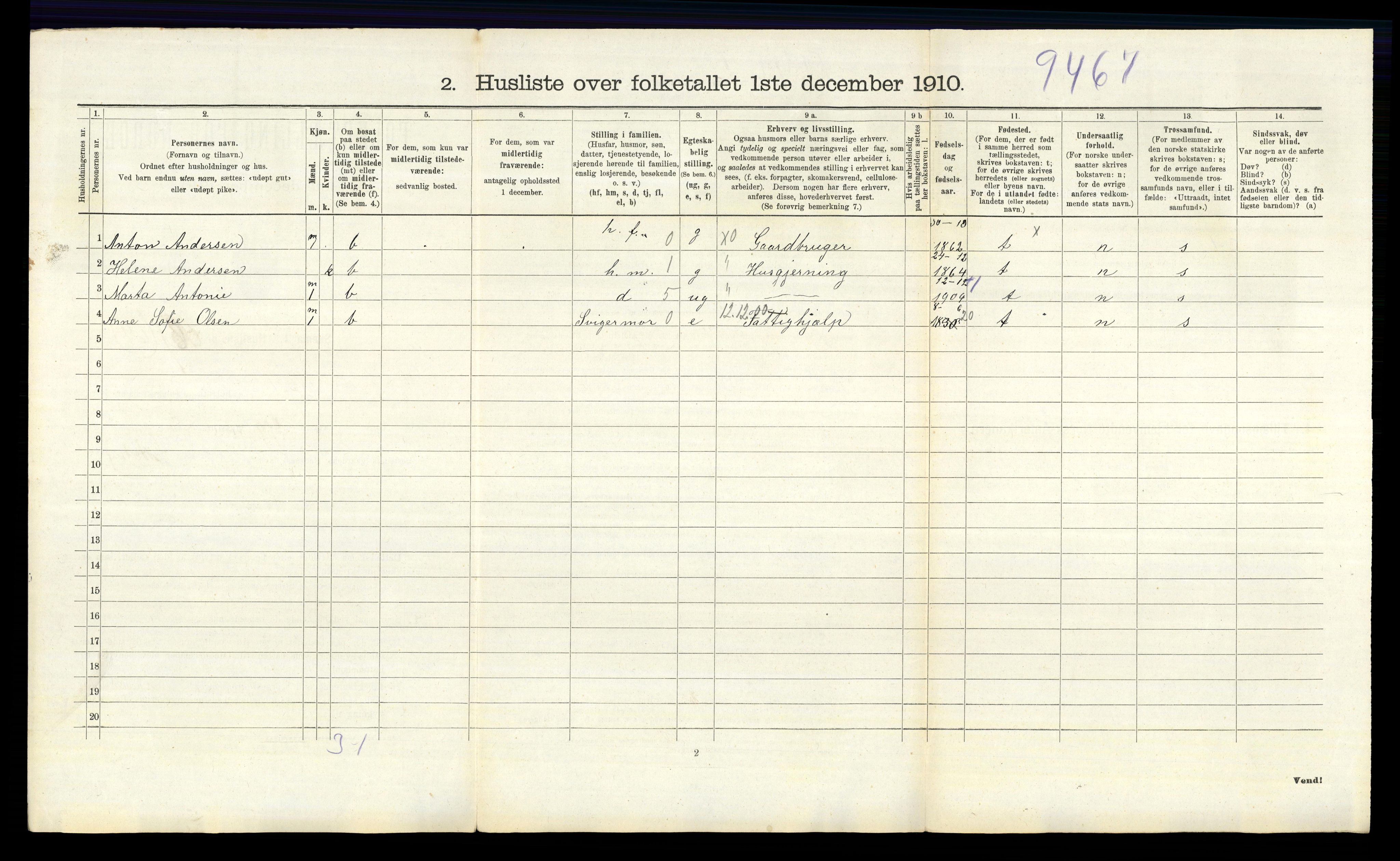 RA, 1910 census for Skjeberg, 1910, p. 1223