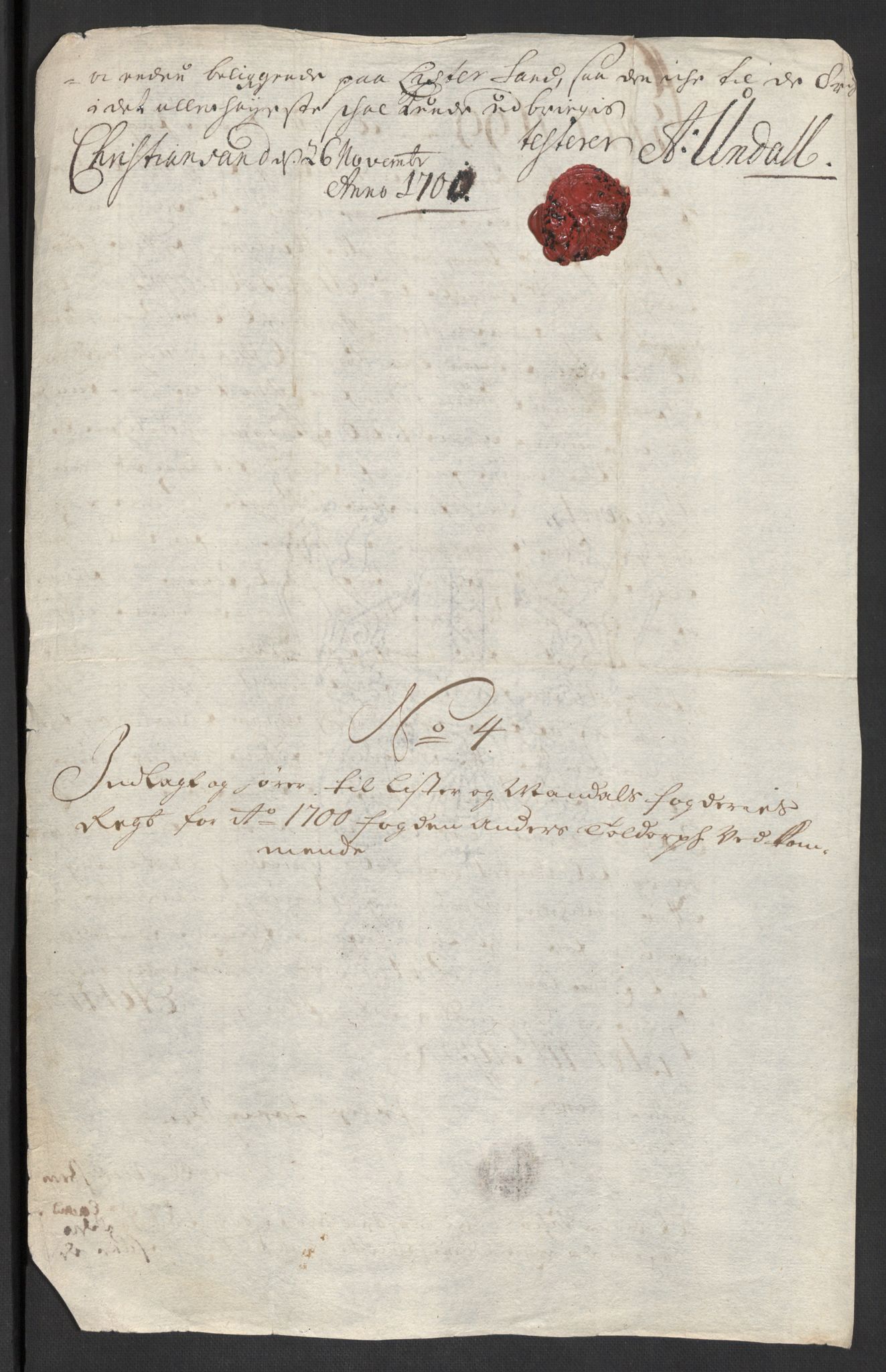 Rentekammeret inntil 1814, Reviderte regnskaper, Fogderegnskap, RA/EA-4092/R43/L2548: Fogderegnskap Lista og Mandal, 1700, p. 57