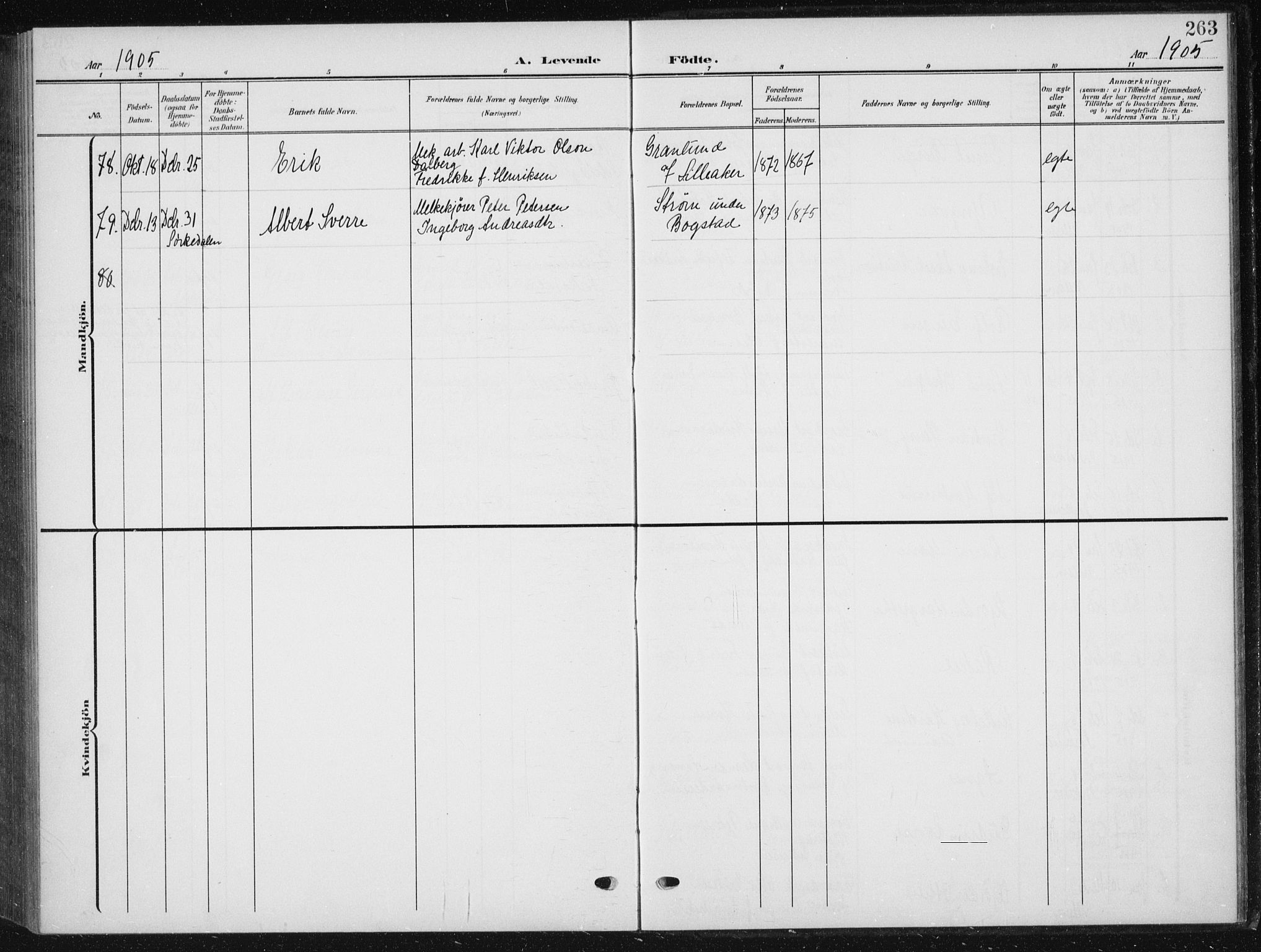 Vestre Aker prestekontor Kirkebøker, AV/SAO-A-10025/F/Fb/L0001: Parish register (official) no. II 1, 1880-1906, p. 263