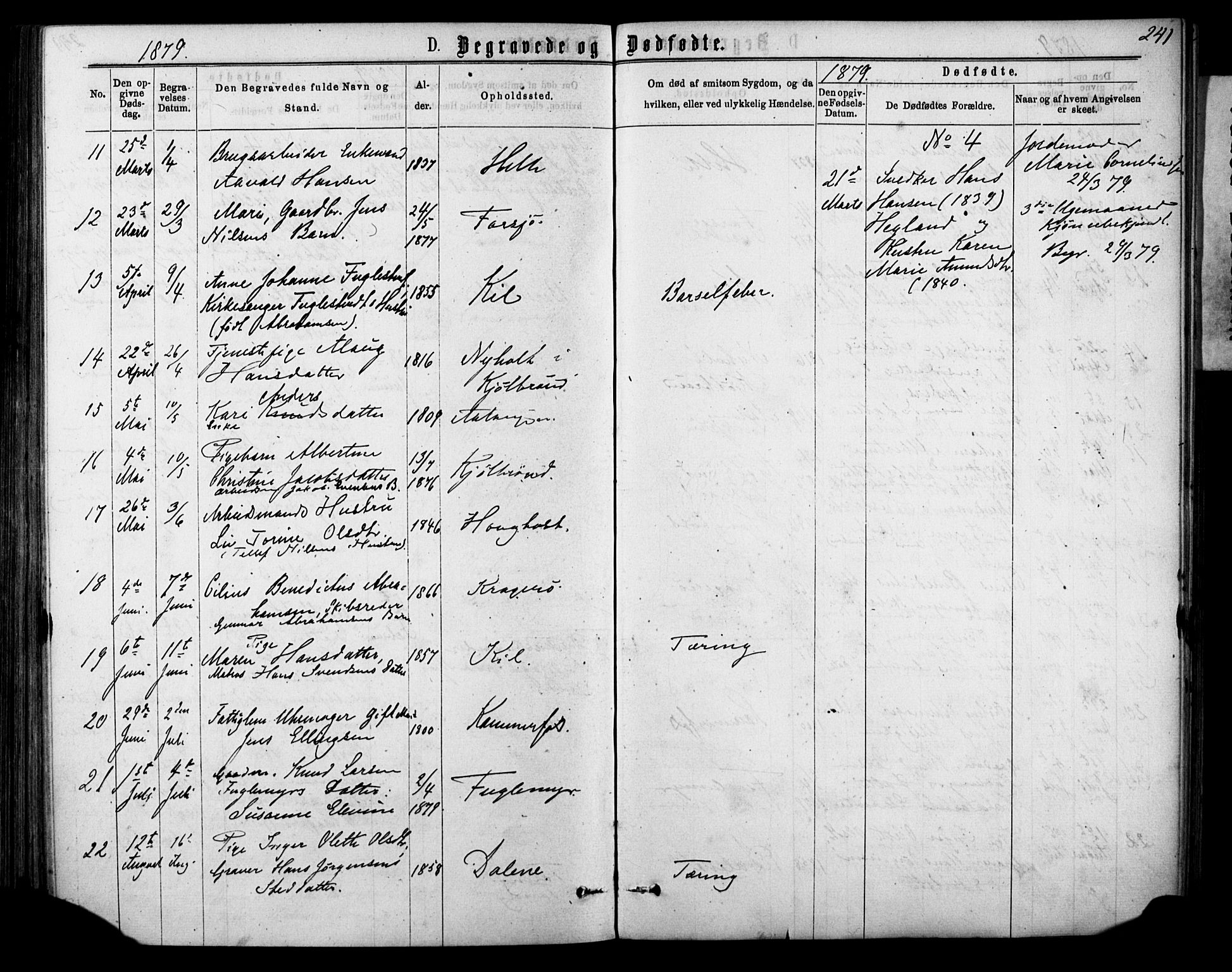 Sannidal kirkebøker, AV/SAKO-A-296/F/Fa/L0014: Parish register (official) no. 14, 1874-1883, p. 241