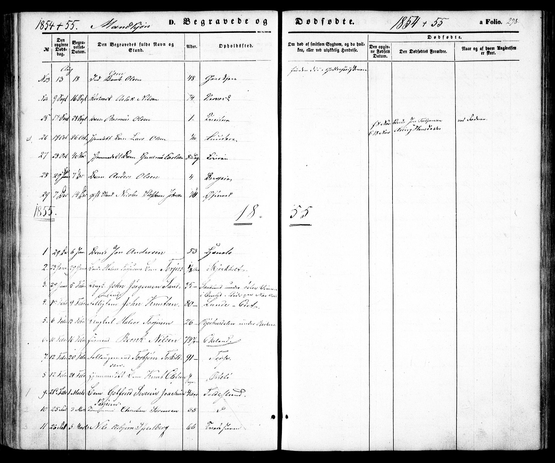 Holt sokneprestkontor, AV/SAK-1111-0021/F/Fa/L0008: Parish register (official) no. A 8, 1849-1860, p. 298