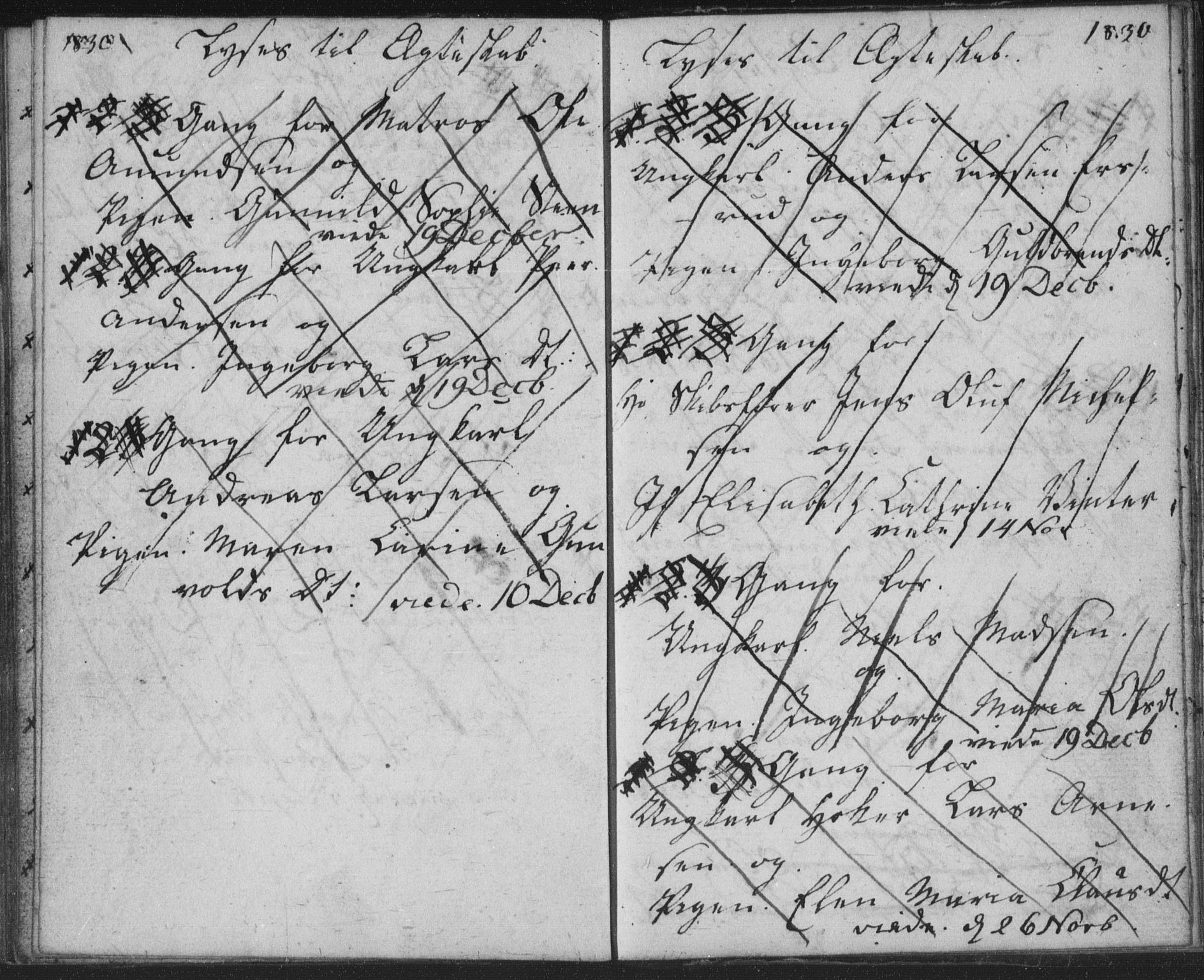 Bragernes kirkebøker, AV/SAKO-A-6/H/Ha/L0001: Banns register no. 1, 1817-1831