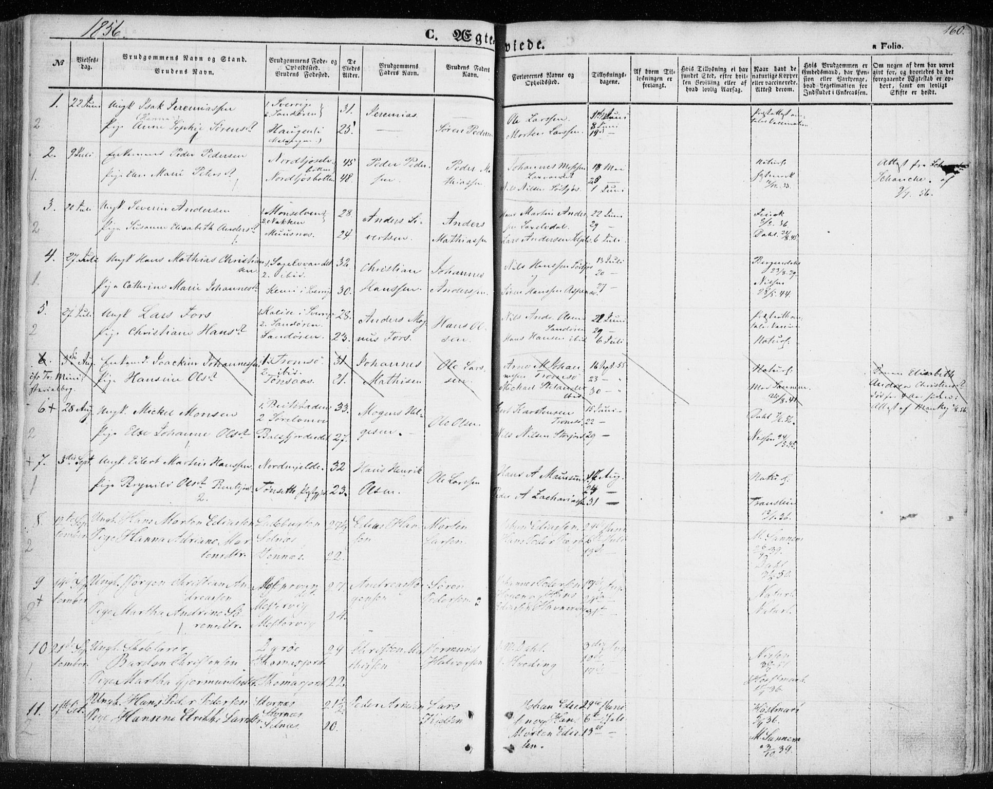 Balsfjord sokneprestembete, SATØ/S-1303/G/Ga/L0003kirke: Parish register (official) no. 3, 1856-1870, p. 160